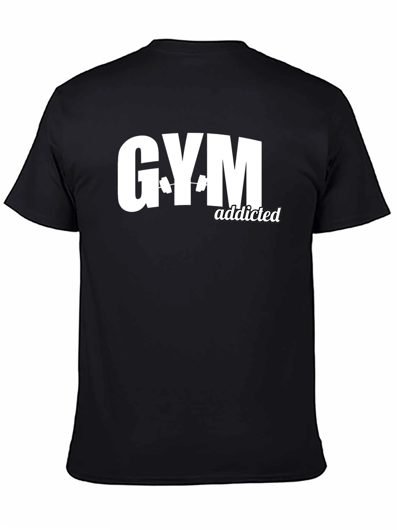 Gym Addicted Black T-Shirt Workout Fitness Tee