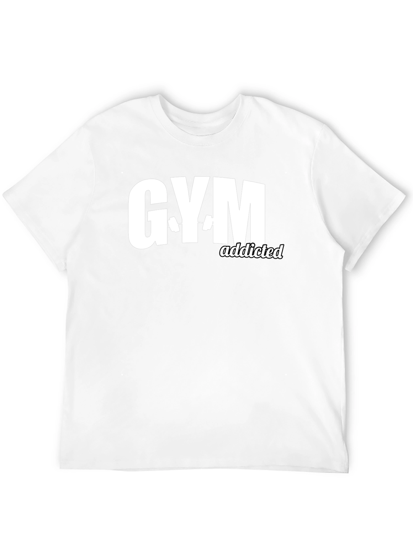 Gym Addicted Black T-Shirt Workout Fitness Tee