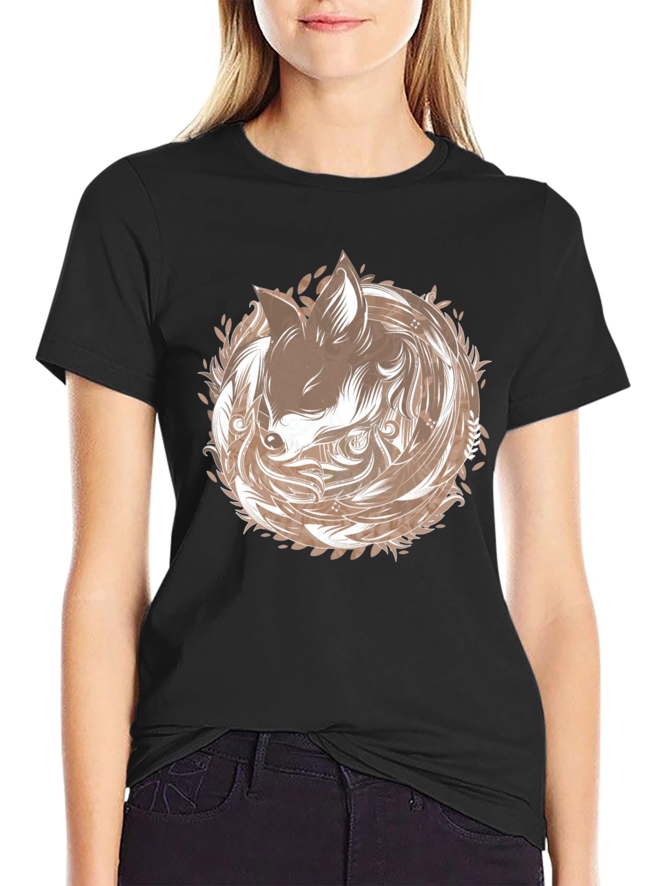 Fox Circle Graphic T-Shirt - Stylish & Unique