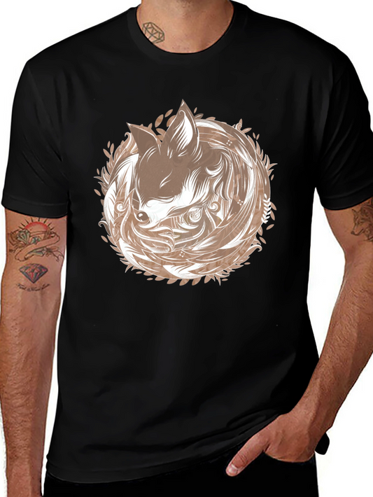 Fox Circle Graphic T-Shirt - Stylish & Unique