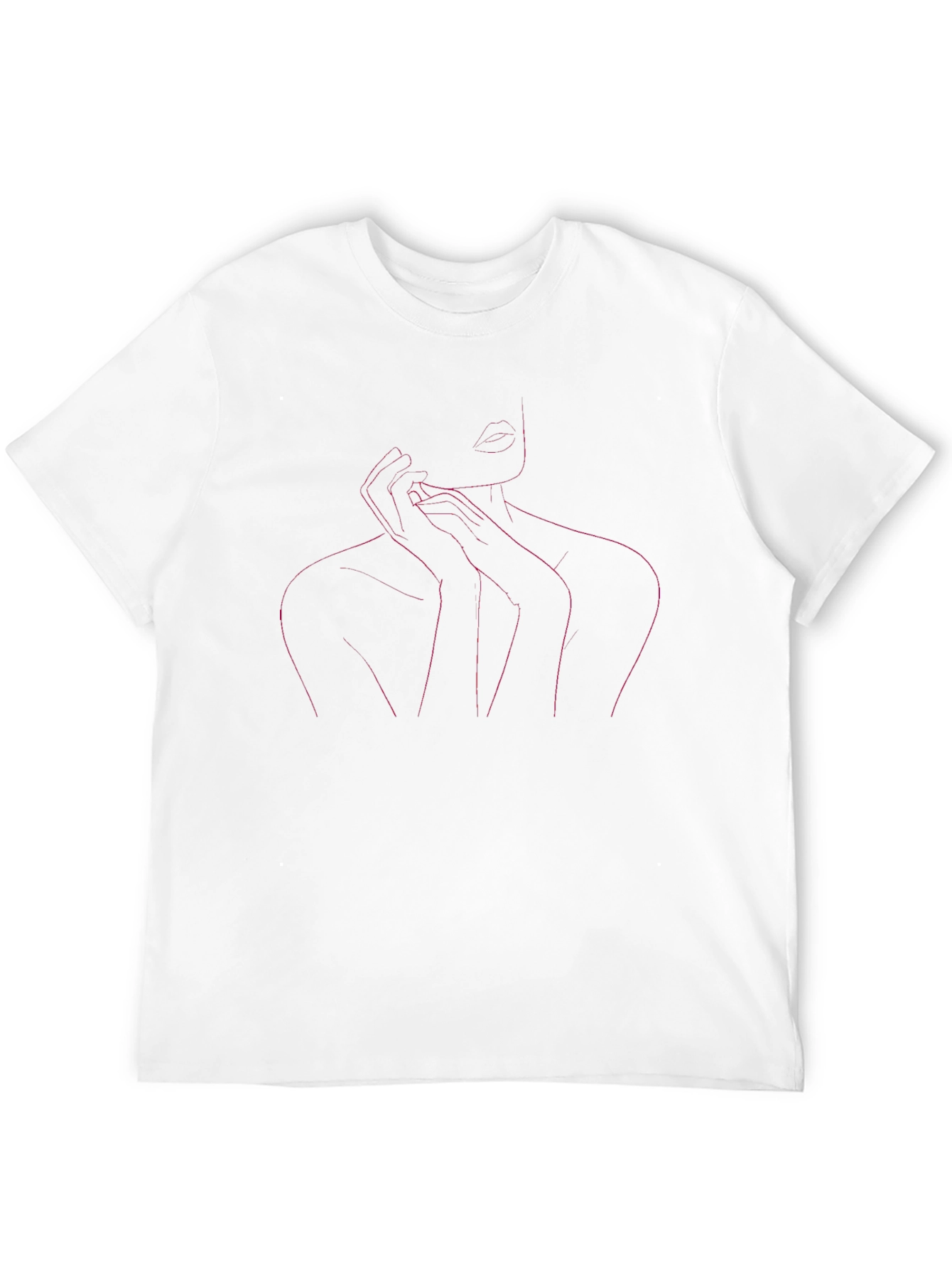 Minimalist Woman Line Art Black T-Shirt