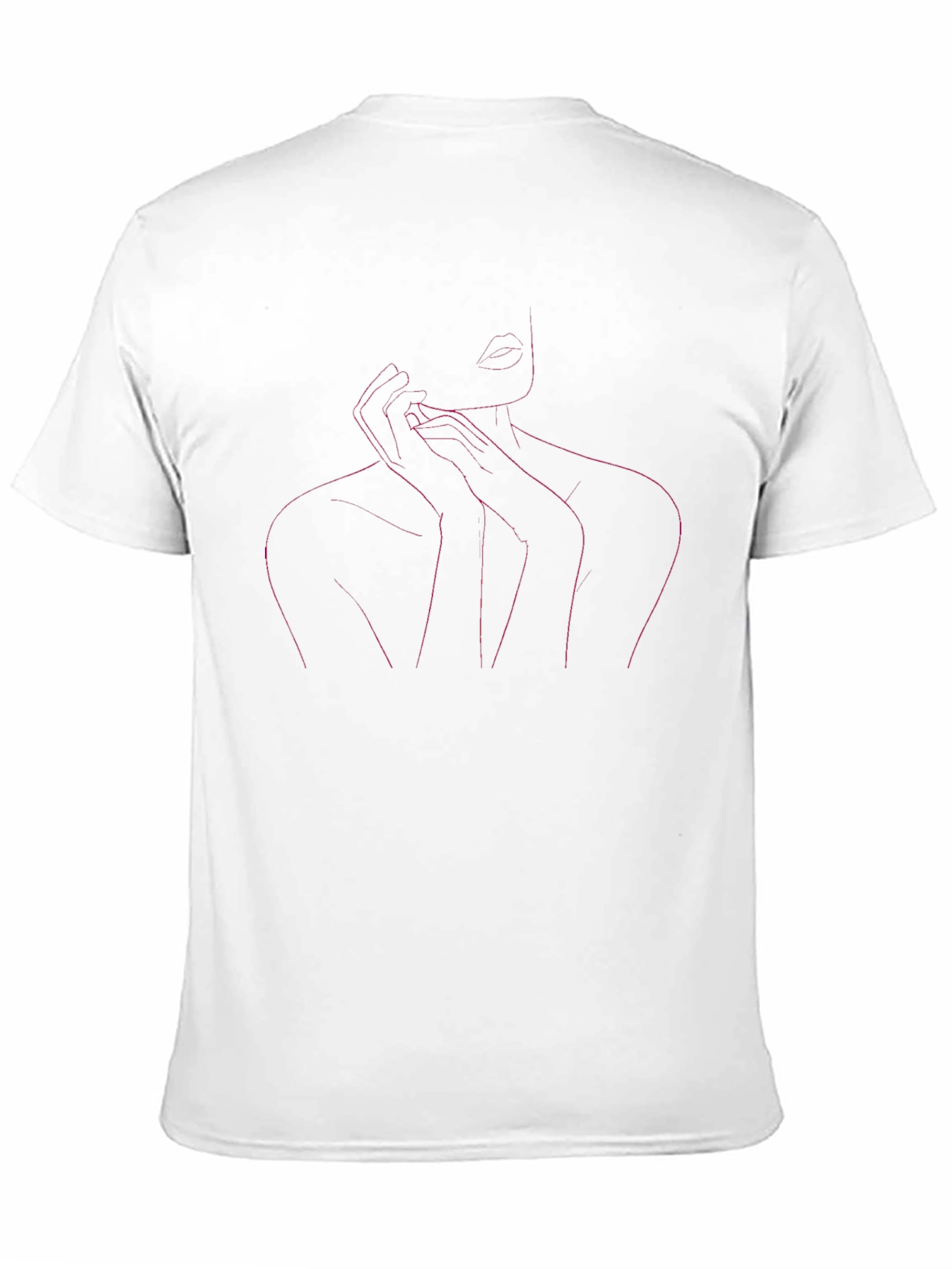 Minimalist Woman Line Art Black T-Shirt