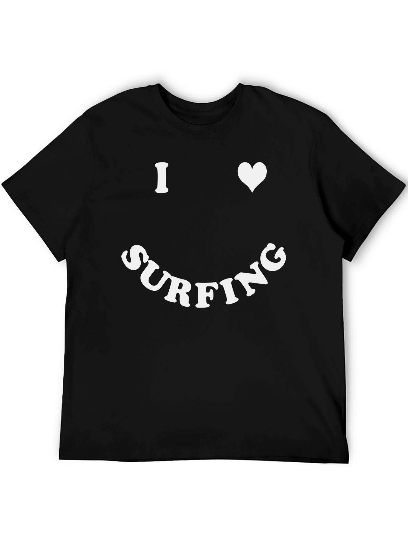 I Love Surfing Graphic Tee - Black