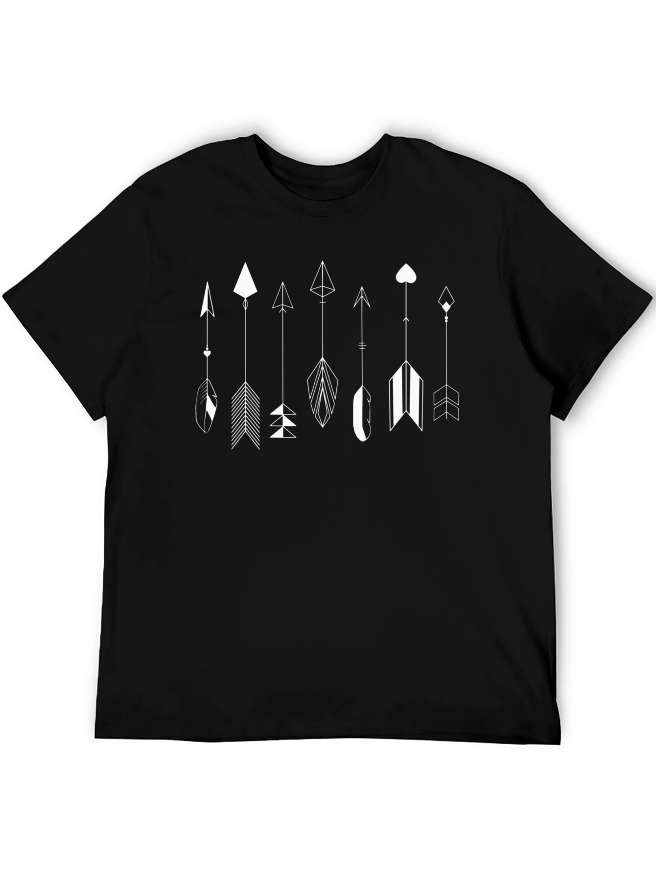 Arrow Graphic Tee - Black Cotton Casual Wear