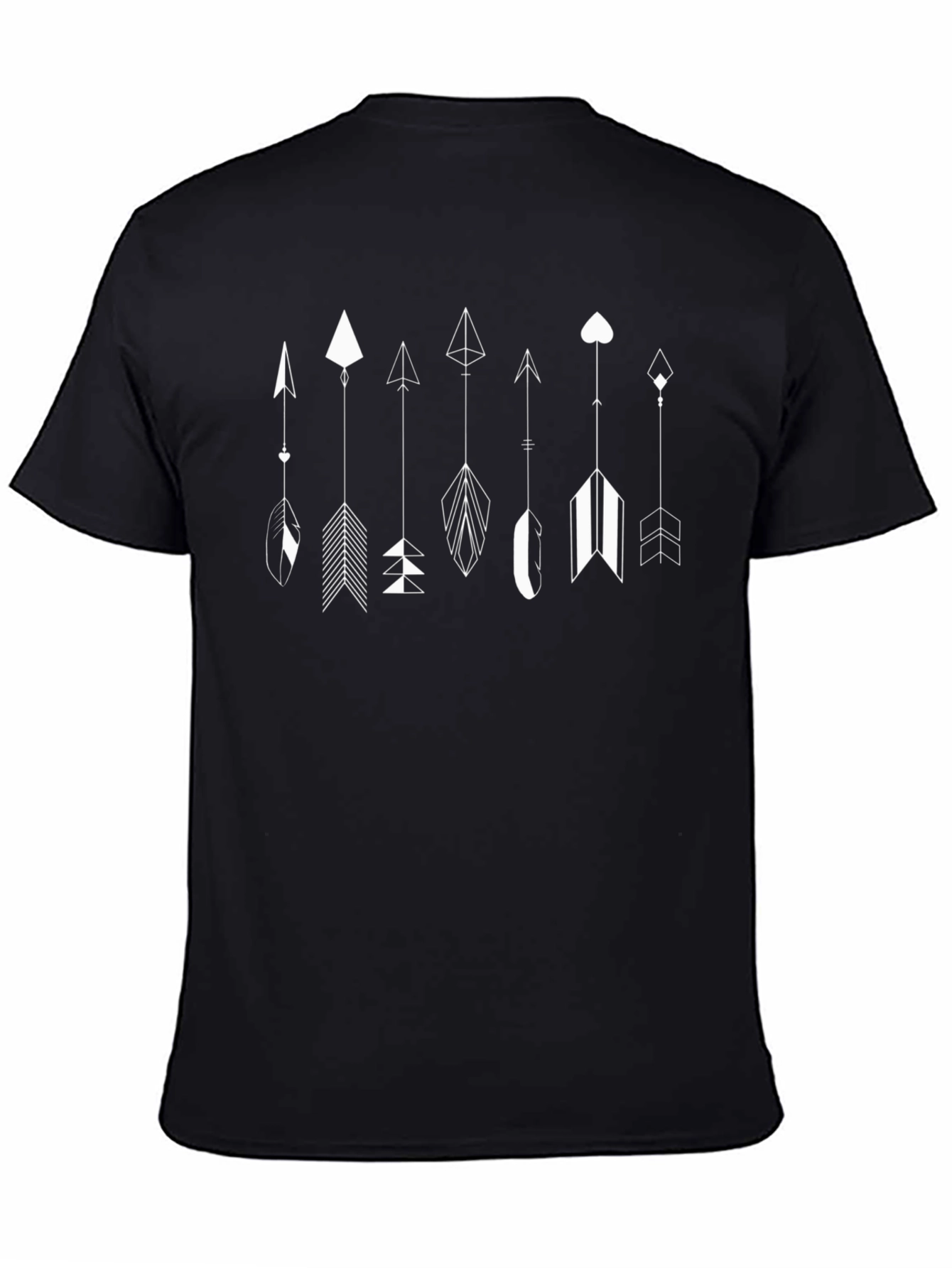 Arrow Graphic Tee - Black Cotton Casual Wear