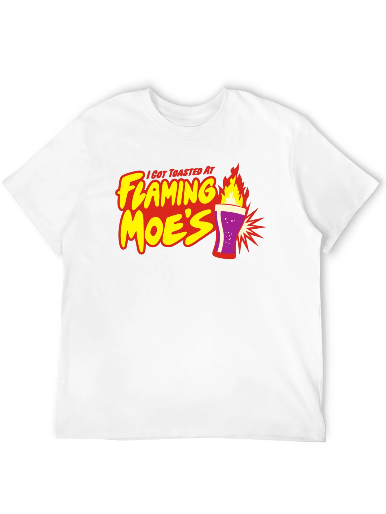 Flaming Moes T-Shirt - Toasted At Moes Tee