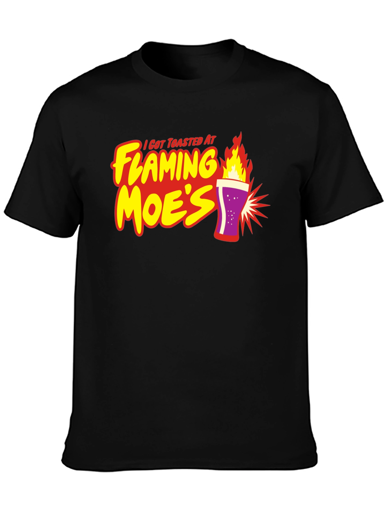 Flaming Moes T-Shirt - Toasted At Moes Tee