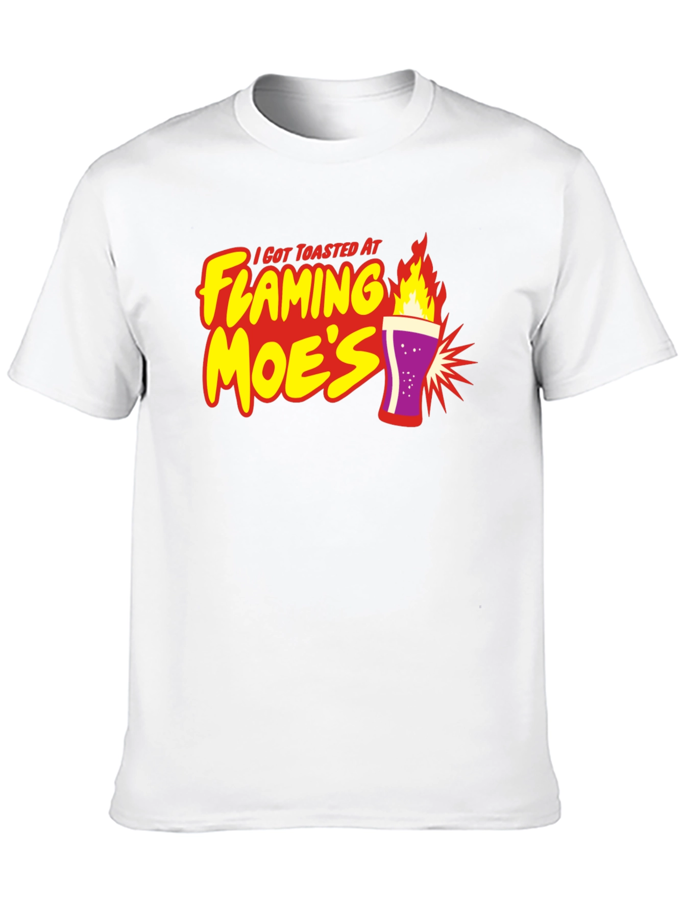 Flaming Moes T-Shirt - Toasted At Moes Tee