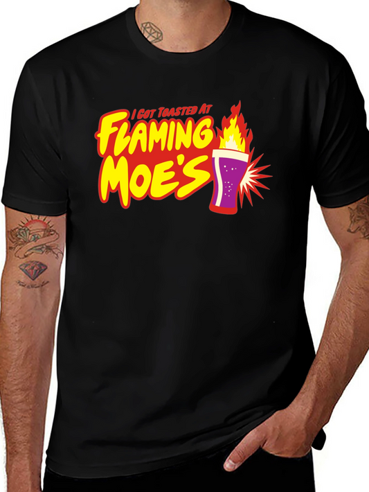 Flaming Moes T-Shirt - Toasted At Moes Tee