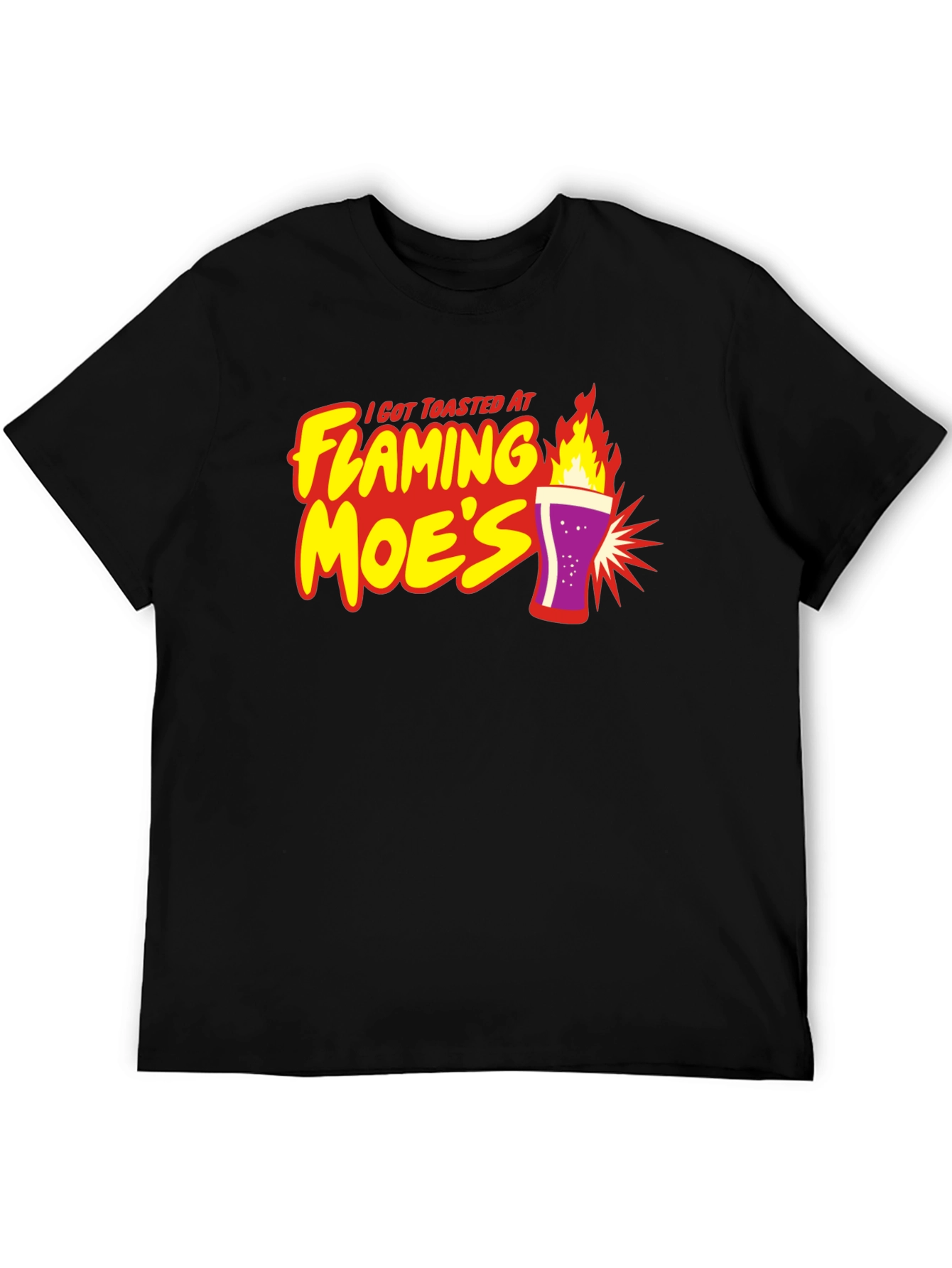 Flaming Moes T-Shirt - Toasted At Moes Tee