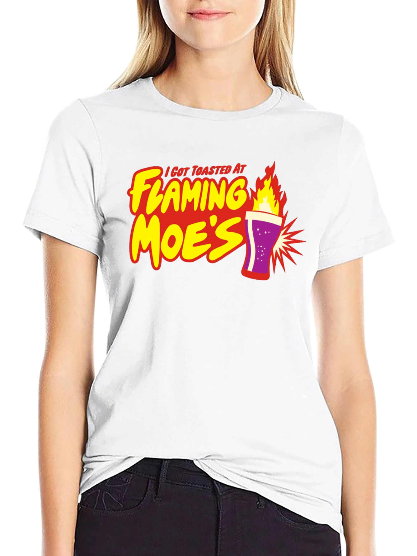 Flaming Moes T-Shirt - Toasted At Moes Tee