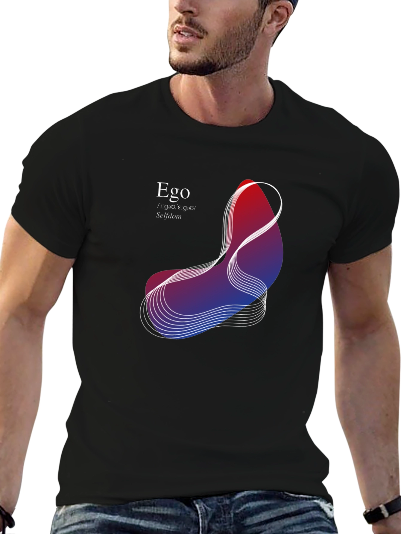 Ego Artistic Graphic Black T-Shirt