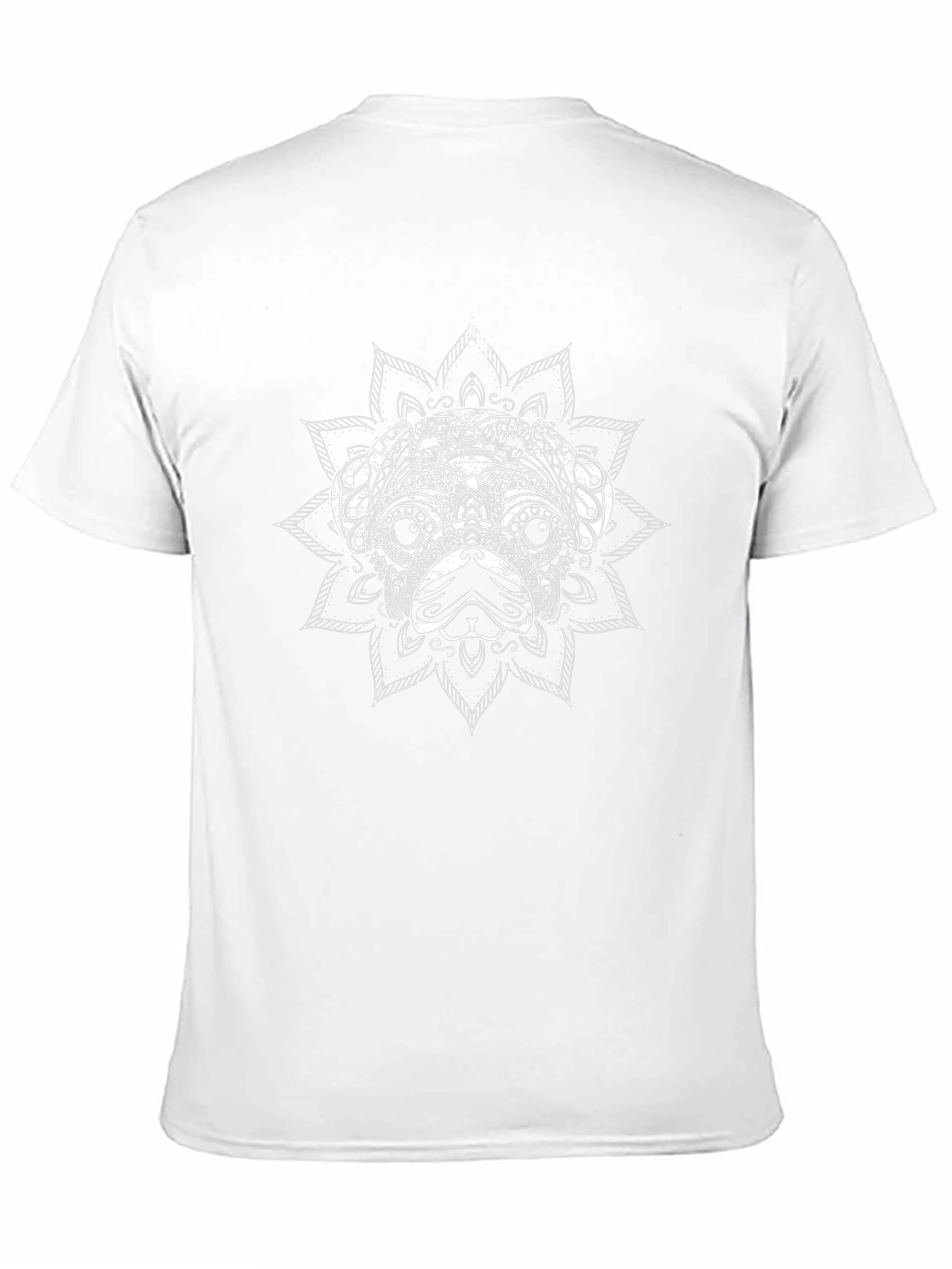 Black T-Shirt with Ornamental Dog Graphic