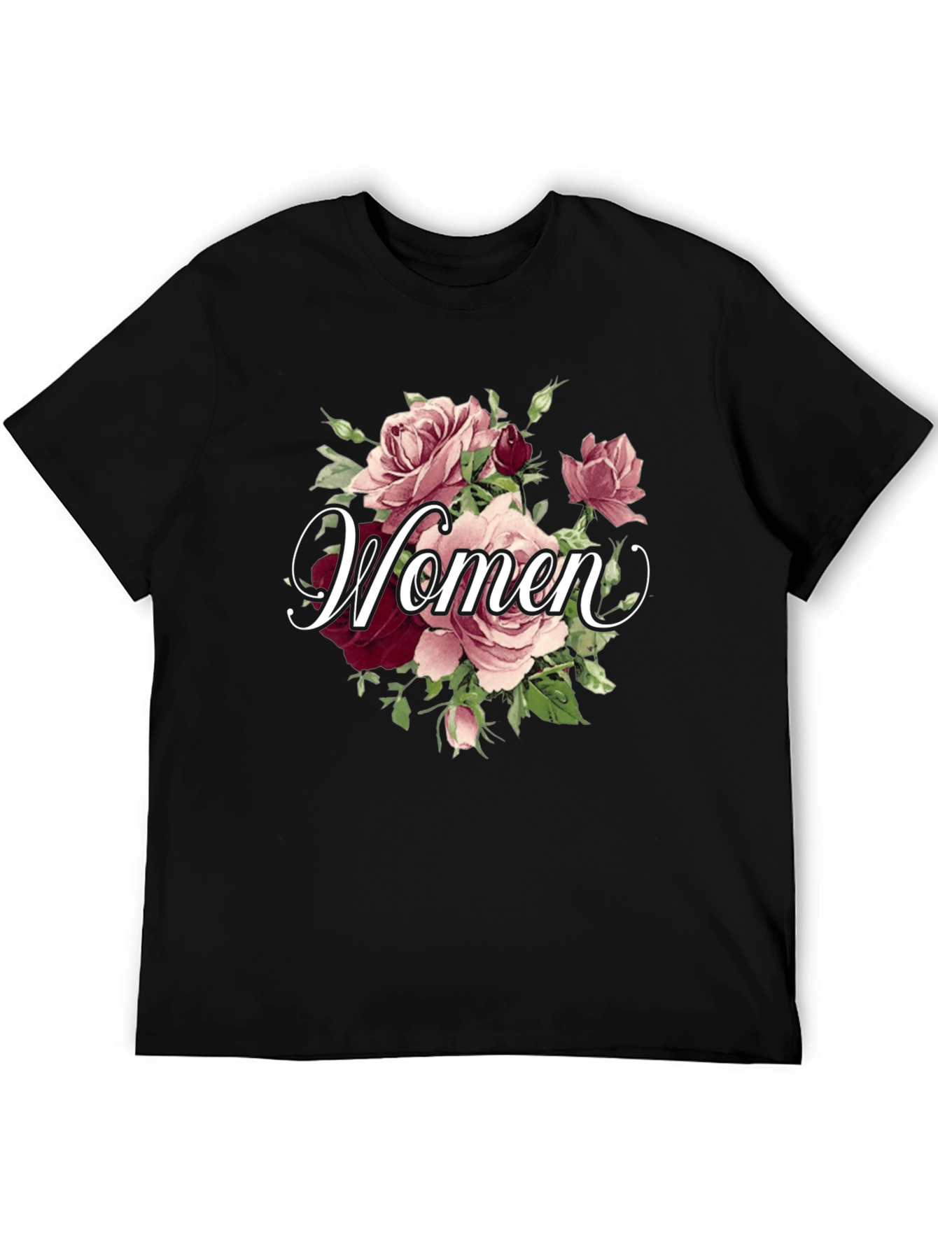 Floral Womens Graphic Tee - Elegant Rose Design