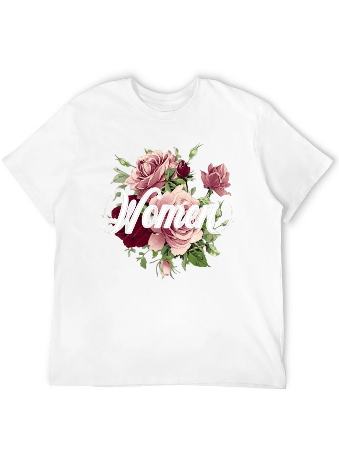 Floral Womens Graphic Tee - Elegant Rose Design