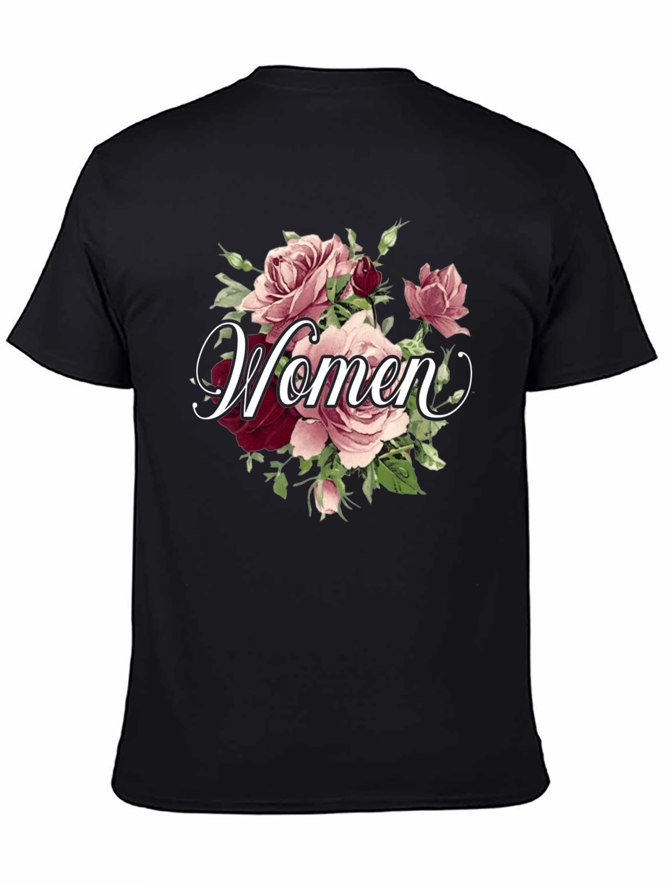 Floral Womens Graphic Tee - Elegant Rose Design