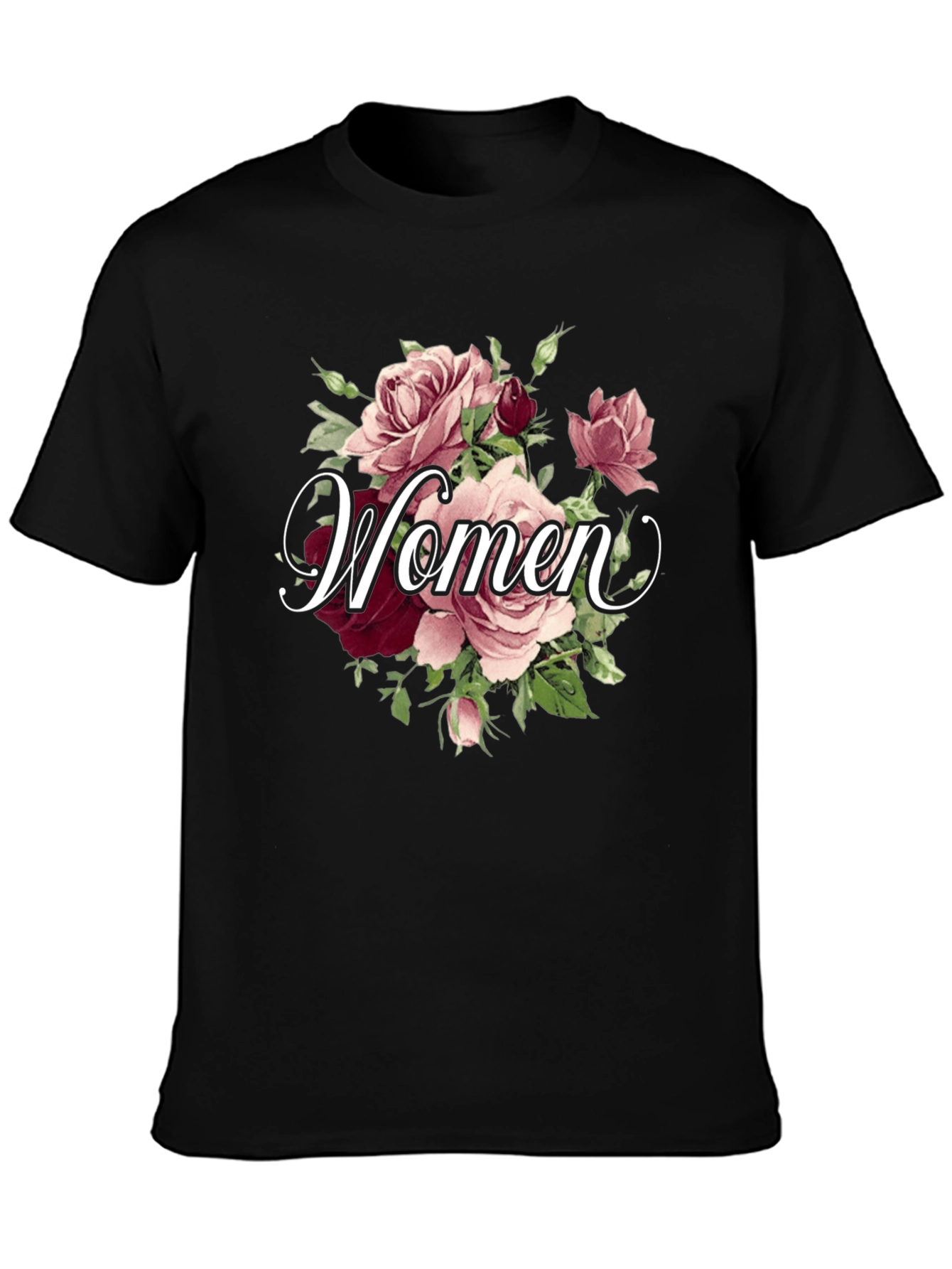 Floral Womens Graphic Tee - Elegant Rose Design