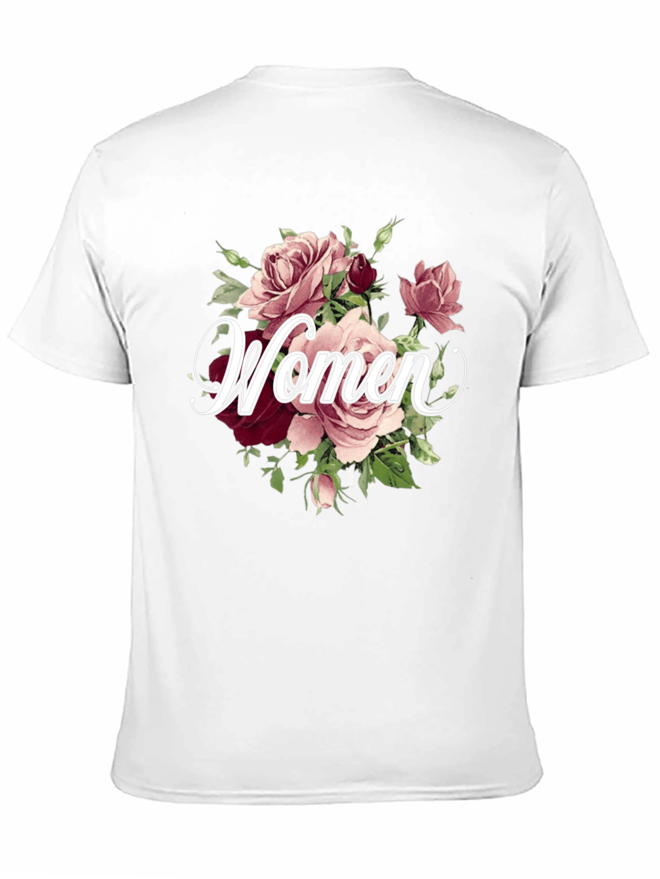 Floral Womens Graphic Tee - Elegant Rose Design