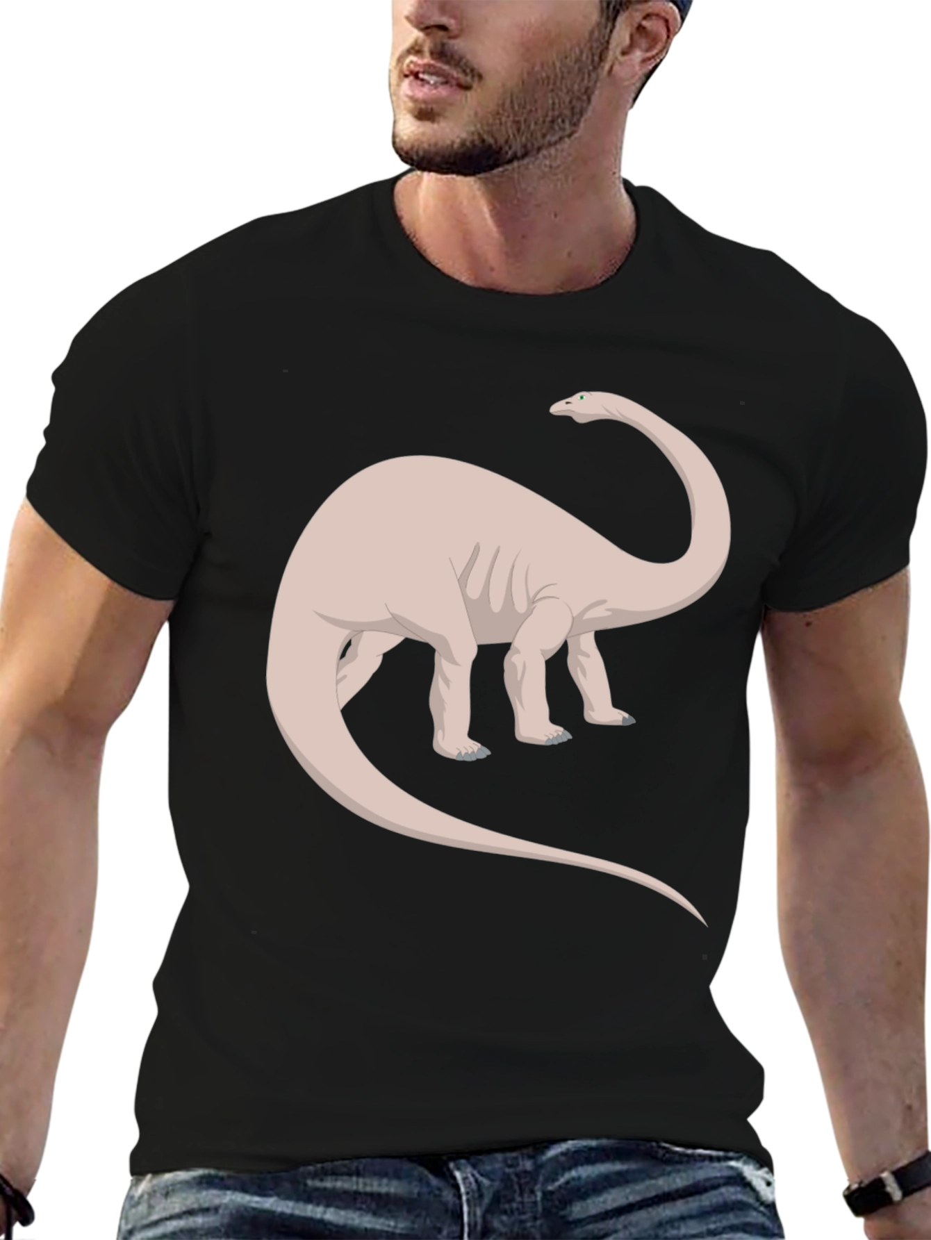 Dino Graphic Tee - Black Cotton T-Shirt