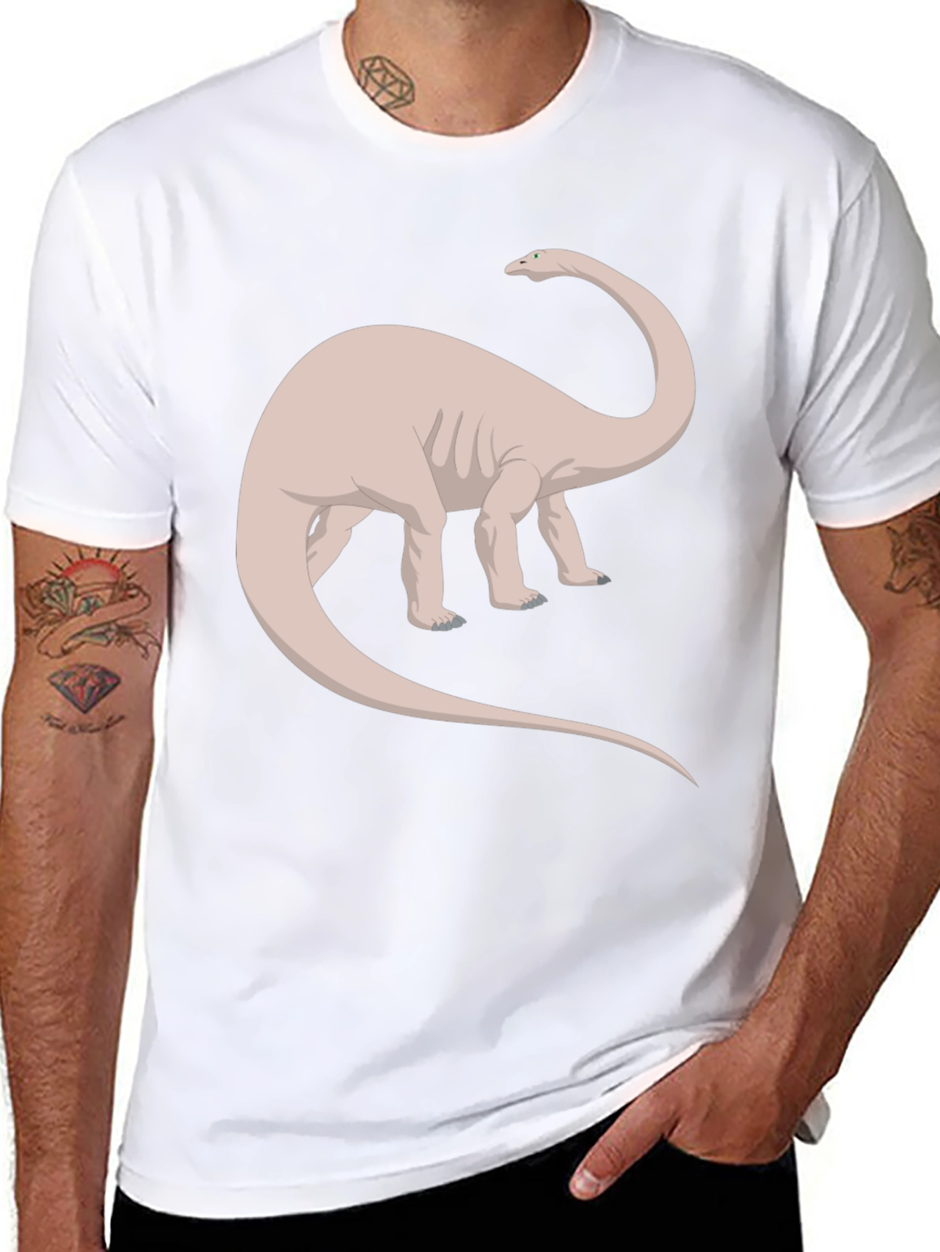 Dino Graphic Tee - Black Cotton T-Shirt