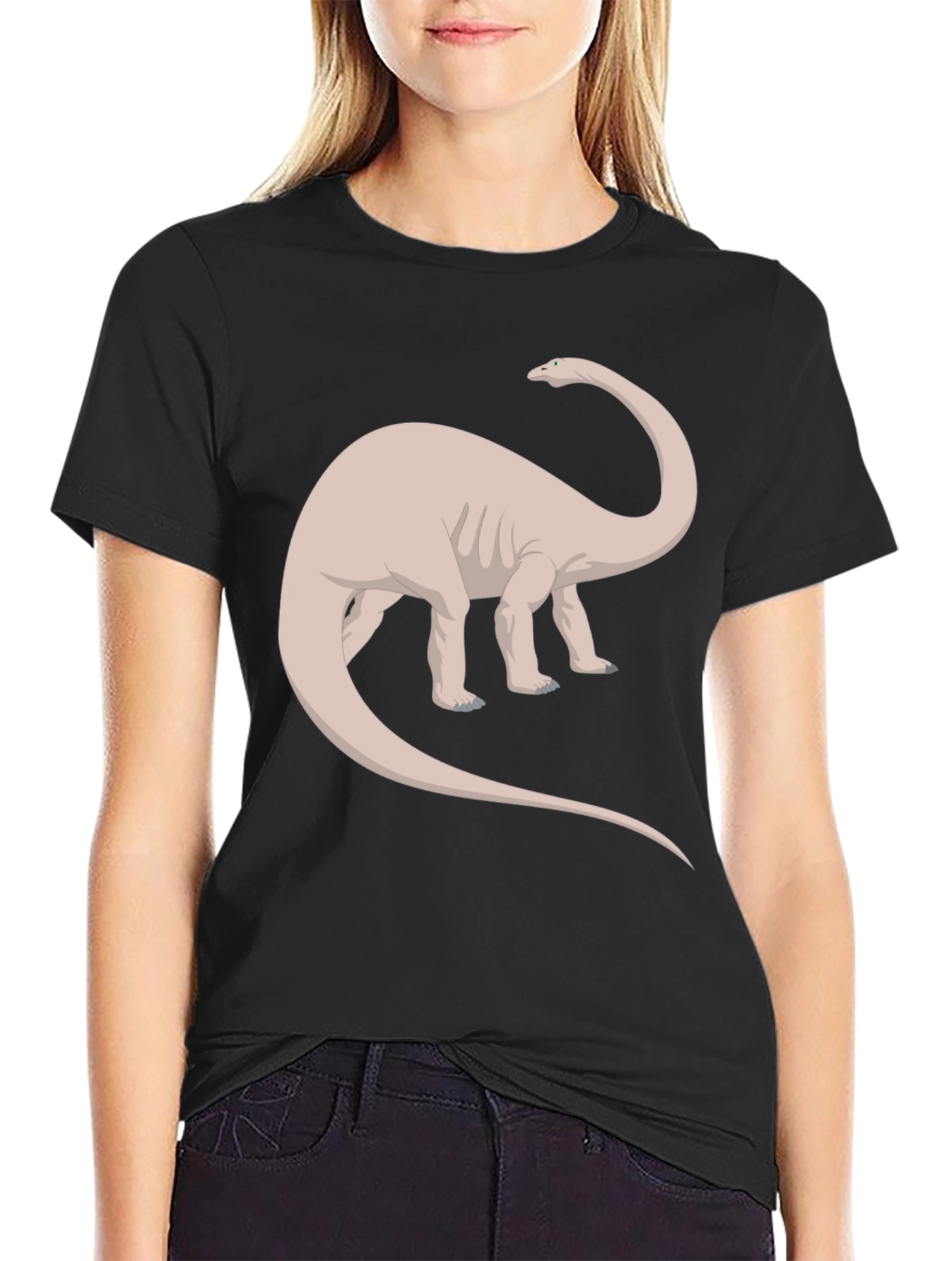 Dino Graphic Tee - Black Cotton T-Shirt