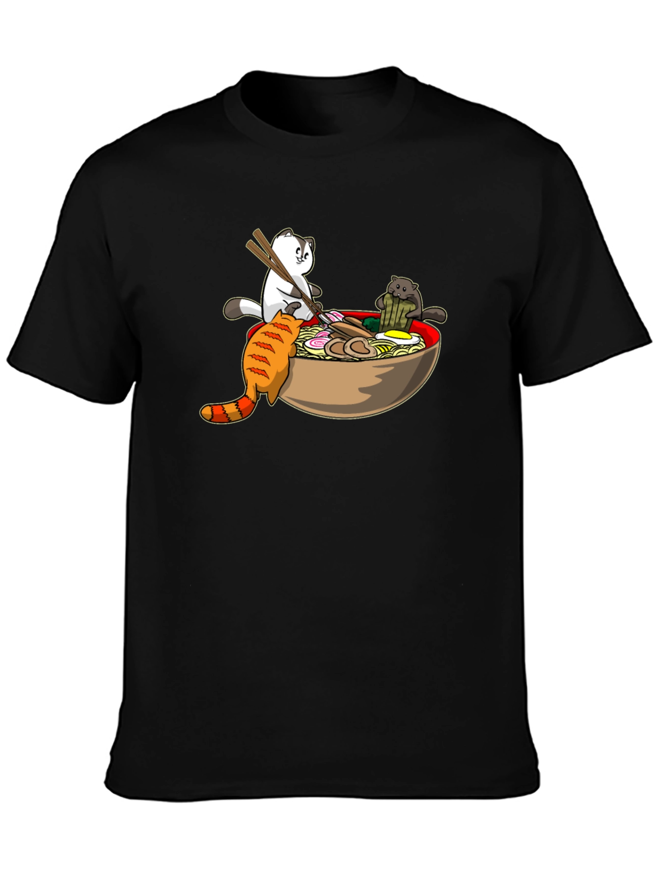 Ramen Cats Black T-Shirt - Unique Graphic Tee