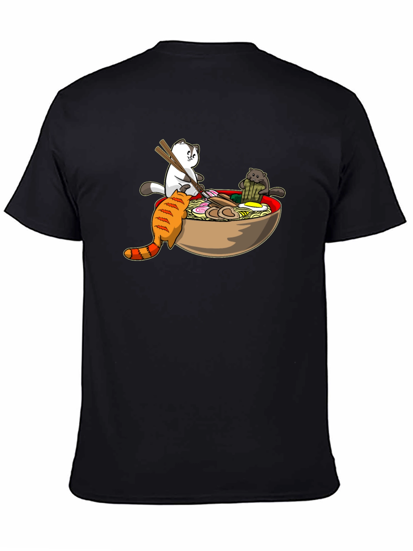 Ramen Cats Black T-Shirt - Unique Graphic Tee