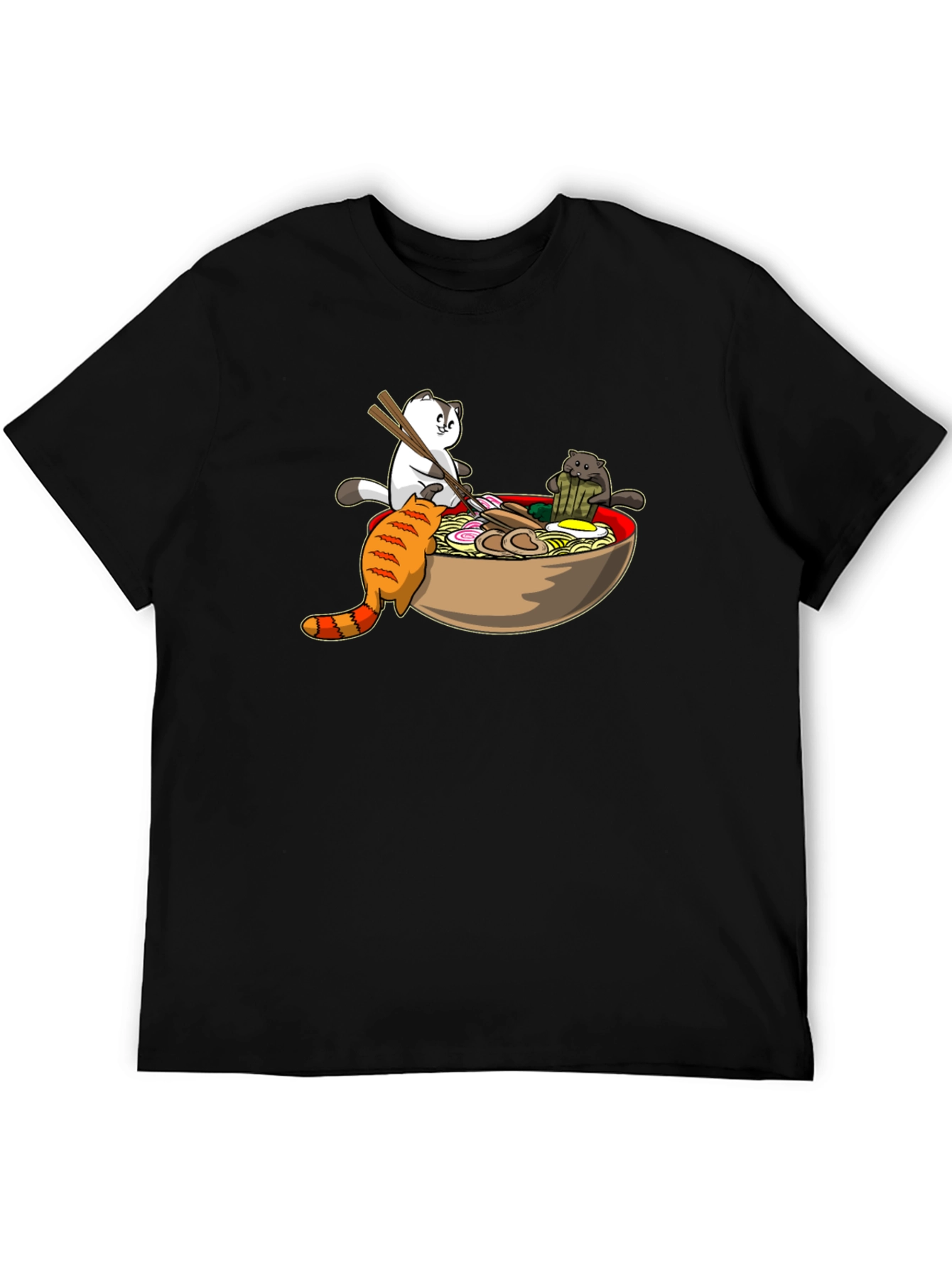 Ramen Cats Black T-Shirt - Unique Graphic Tee