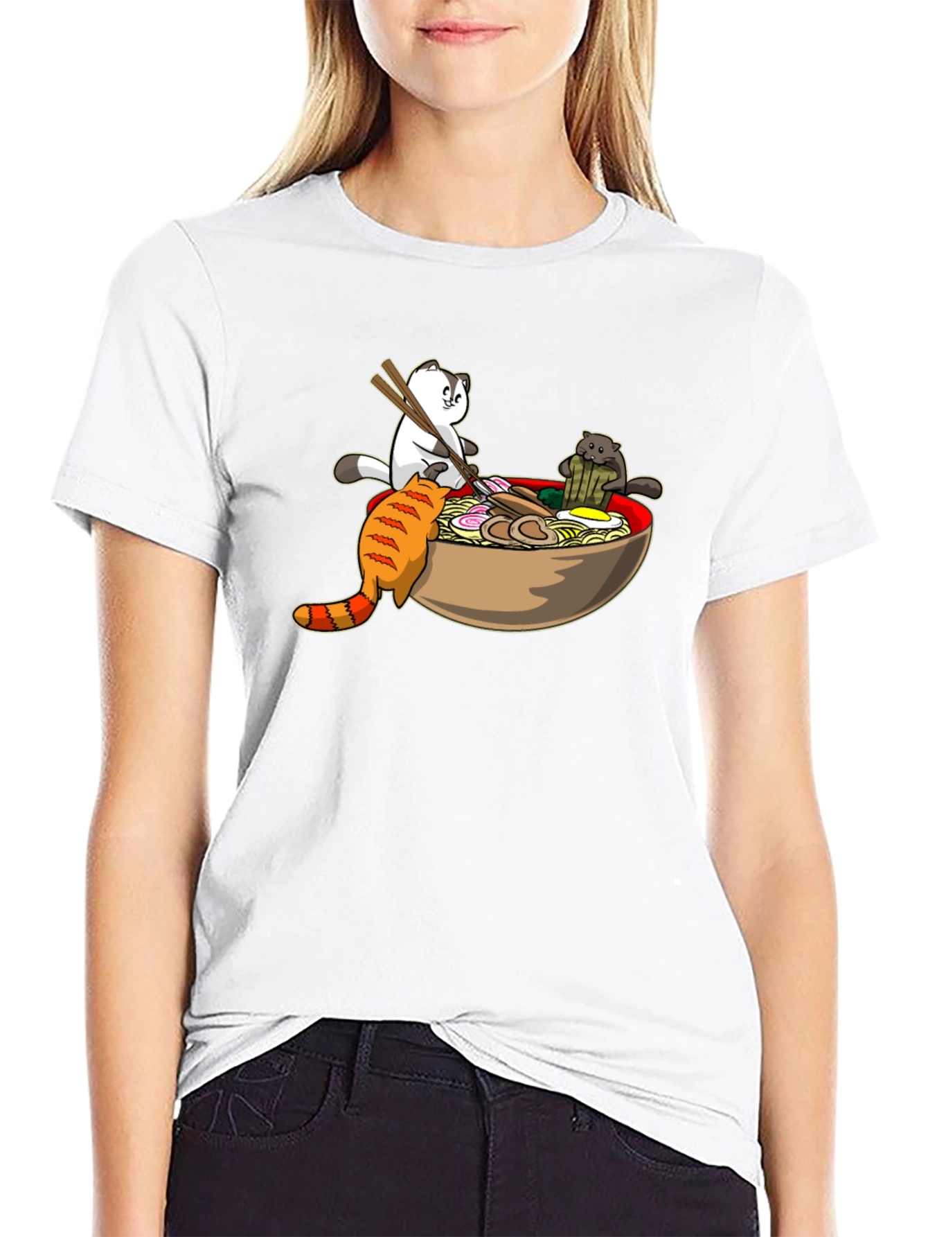 Ramen Cats Black T-Shirt - Unique Graphic Tee