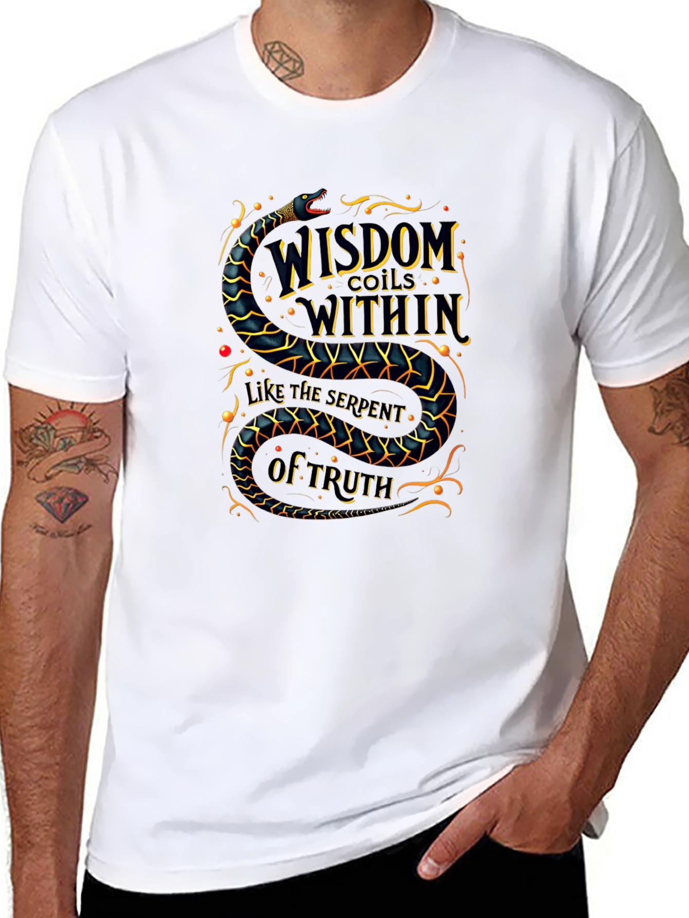 Wisdom Serpent Graphic Tee - Black