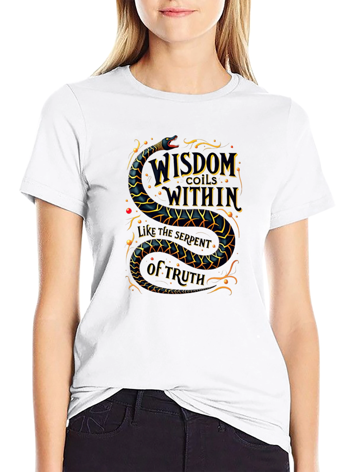 Wisdom Serpent Graphic Tee - Black
