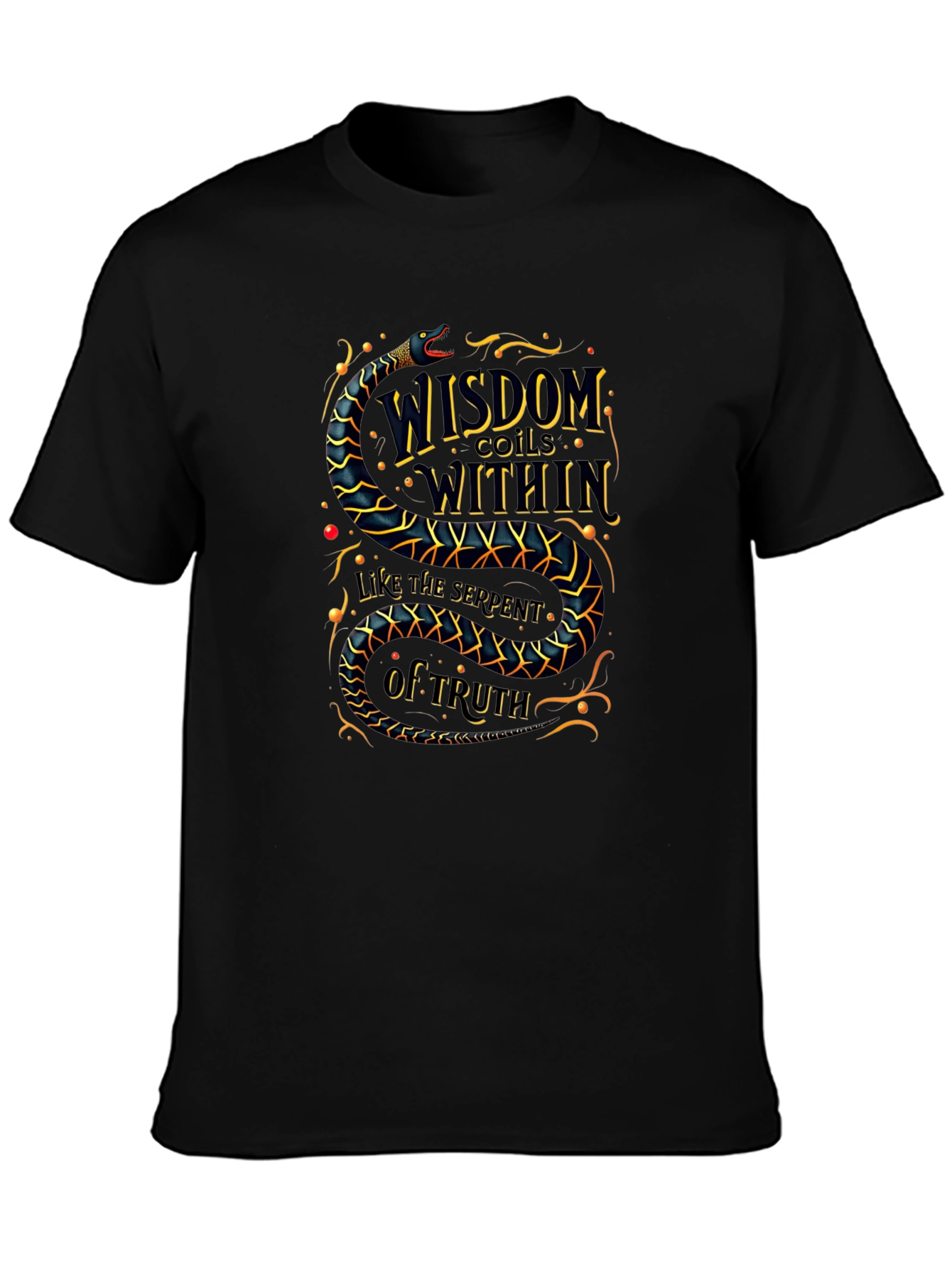 Wisdom Serpent Graphic Tee - Black