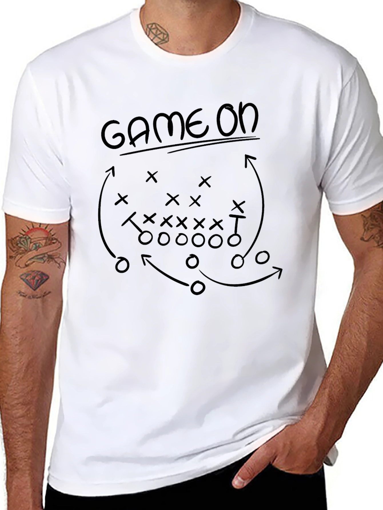 Game On Football Play Black Graphic Tee
