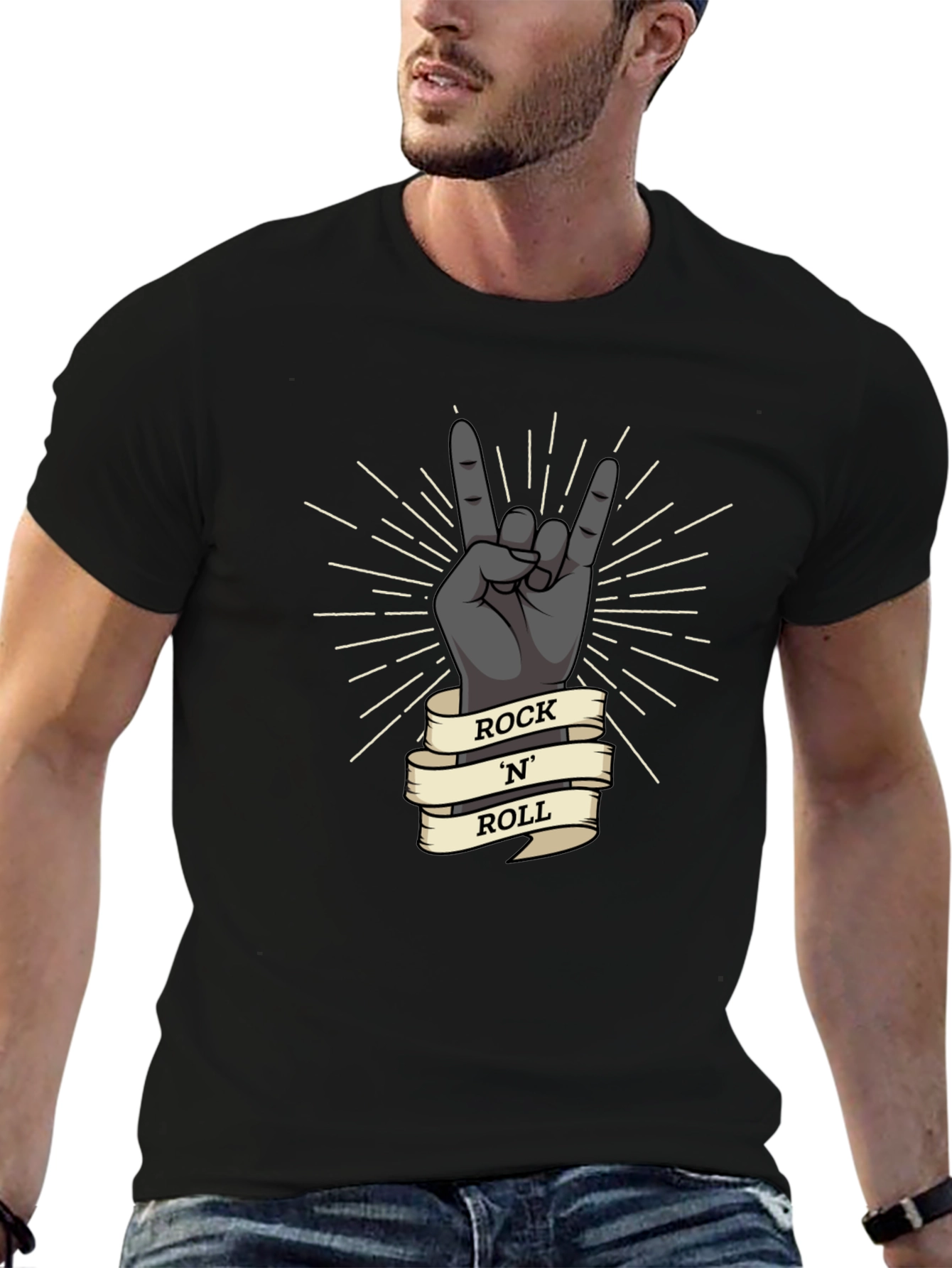 Rock N Roll Hand Gesture Graphic Tee