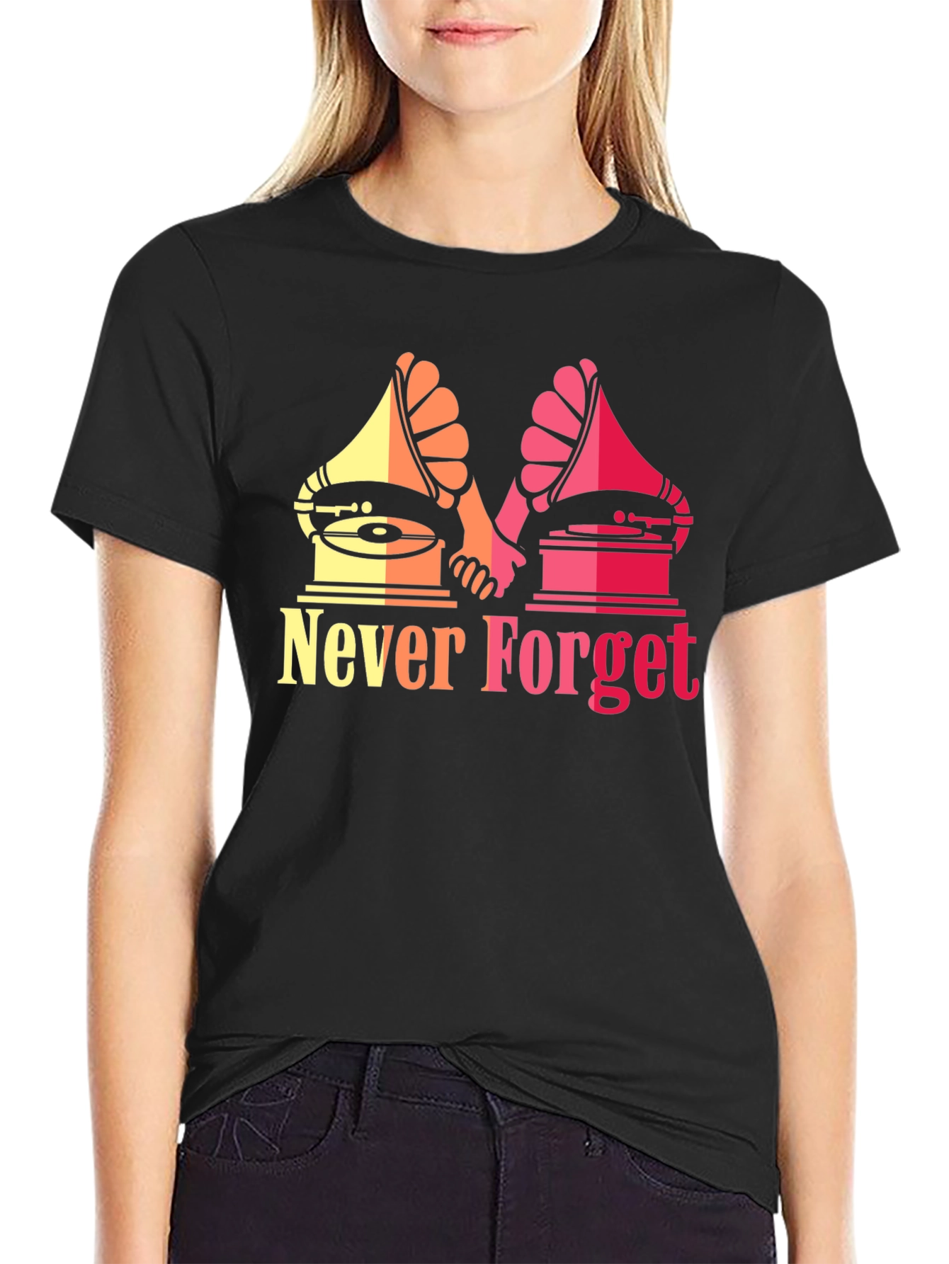 Retro Music Never Forget Graphic T-Shirt