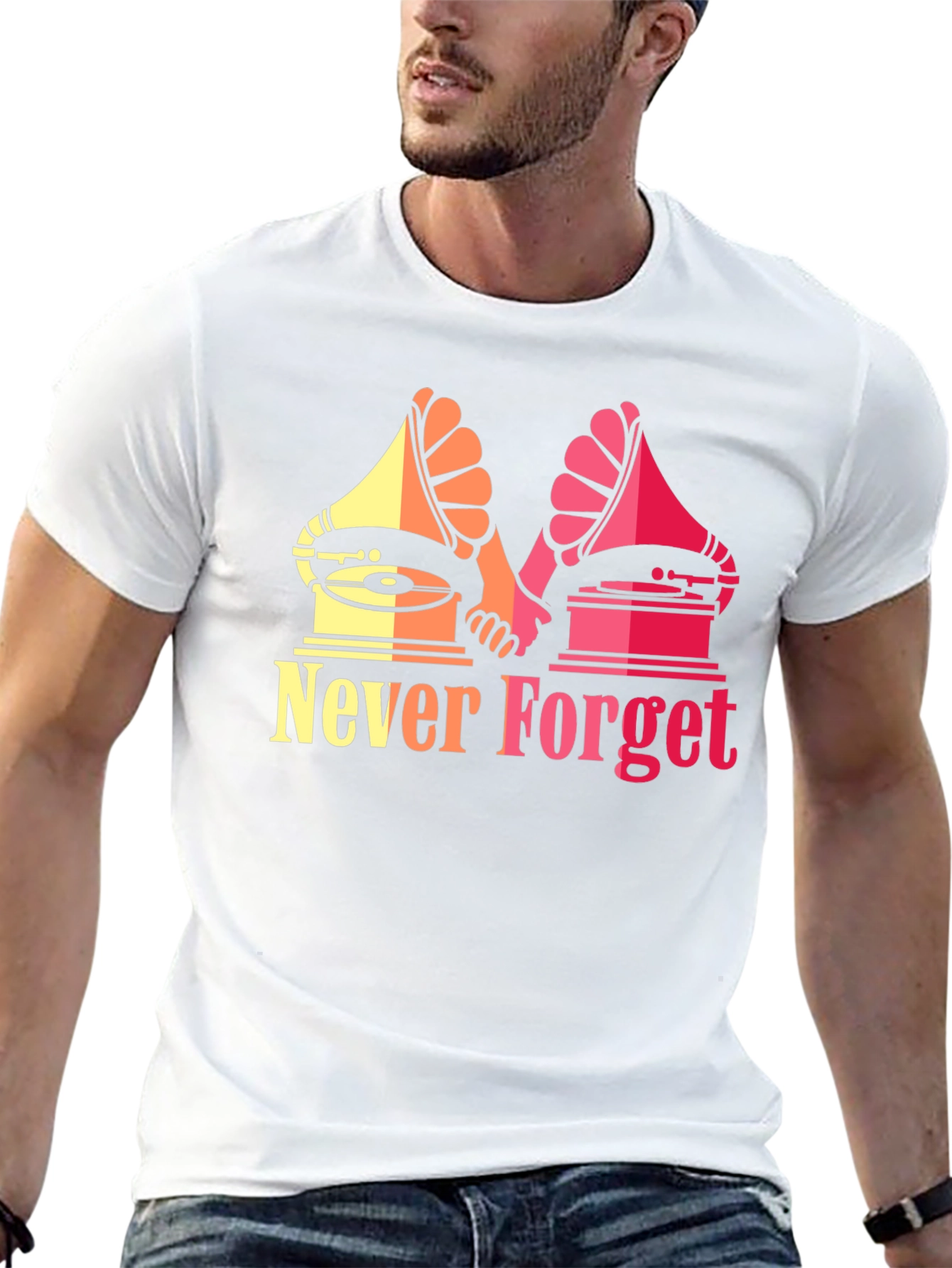 Retro Music Never Forget Graphic T-Shirt