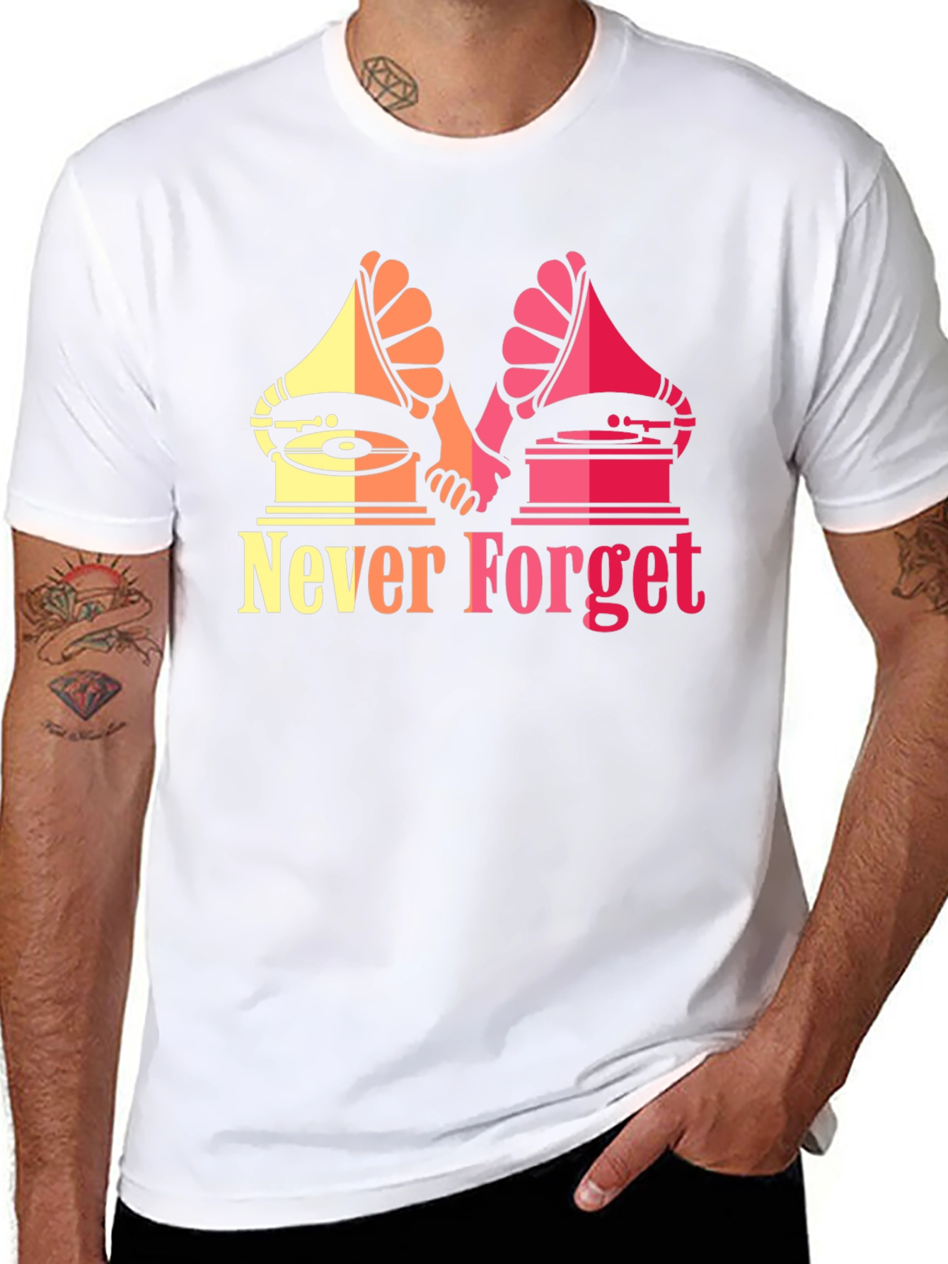 Retro Music Never Forget Graphic T-Shirt