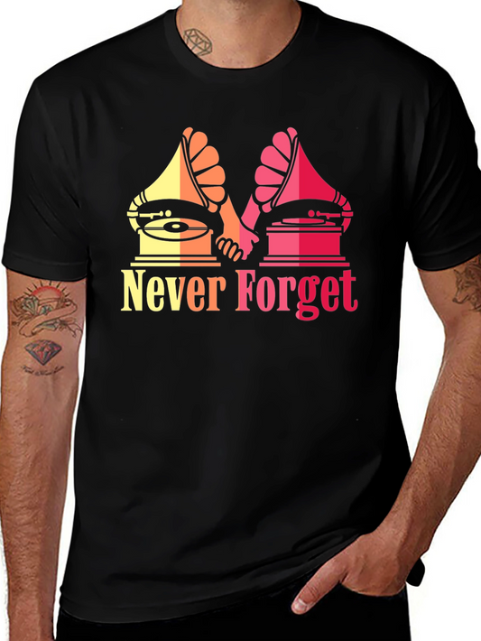 Retro Music Never Forget Graphic T-Shirt