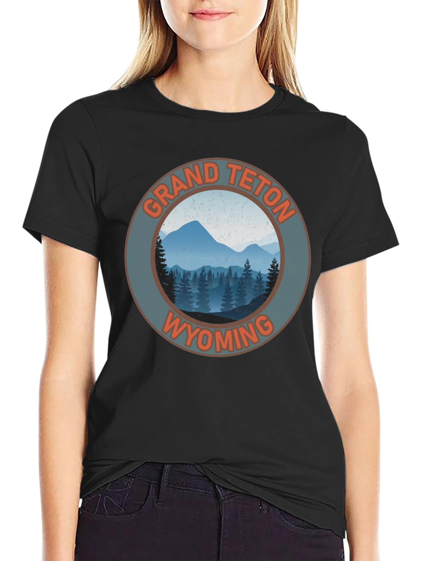 Grand Teton Wyoming Black T-Shirt