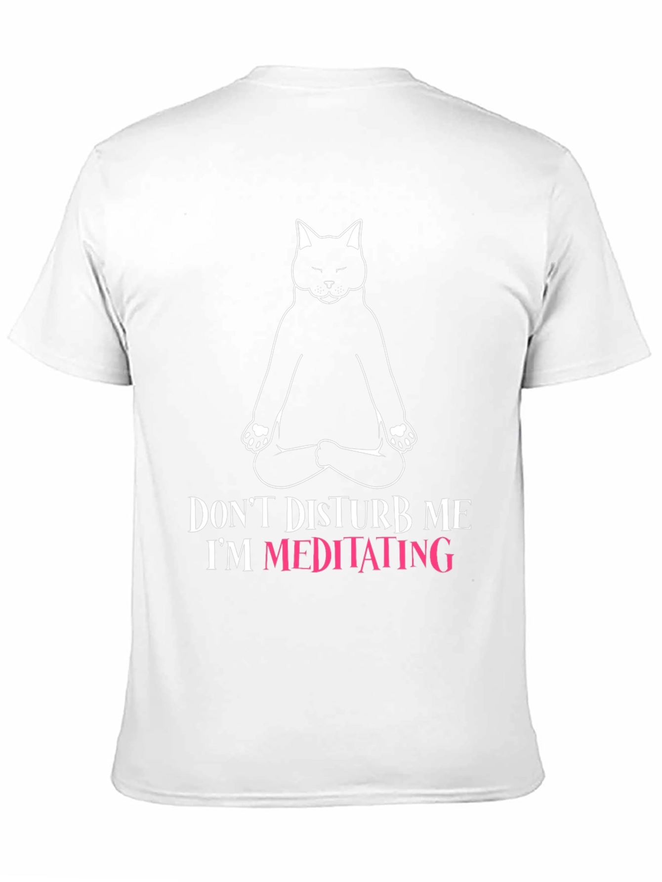 Meditating Cat Graphic Tee - Zen Humor T-Shirt