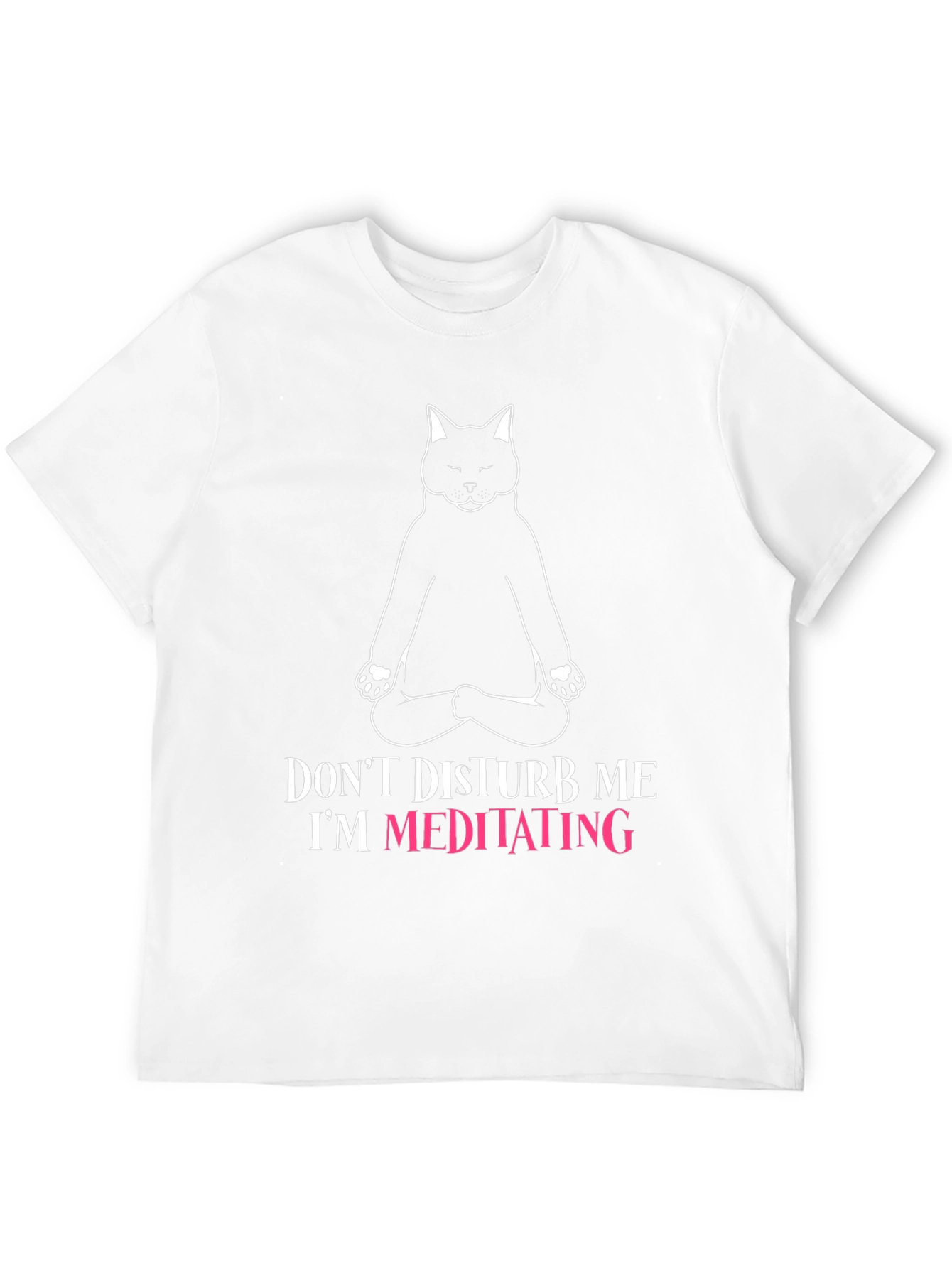 Meditating Cat Graphic Tee - Zen Humor T-Shirt