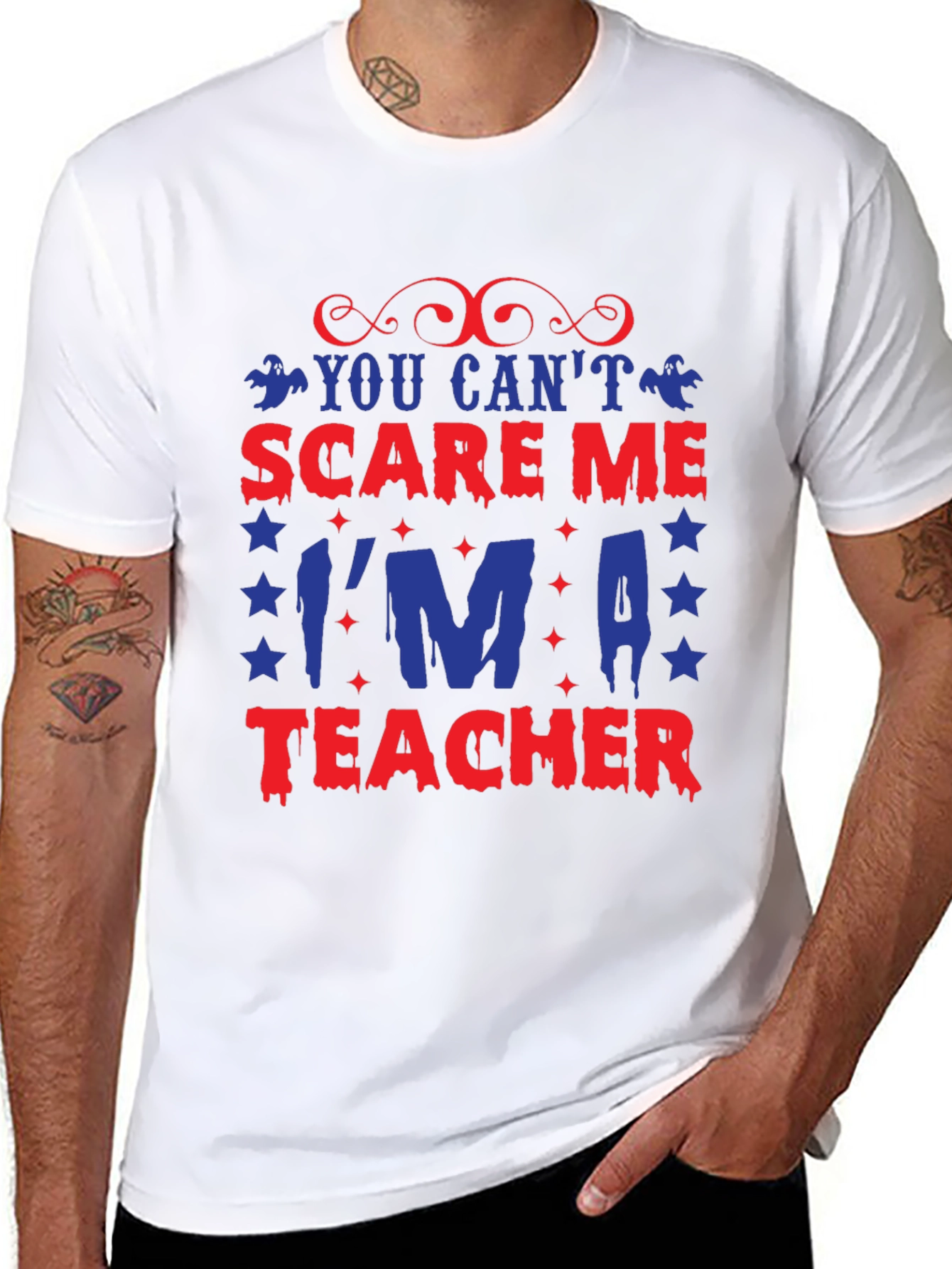 Scare Me Teacher Graphic Tee - Halloween T-Shirt