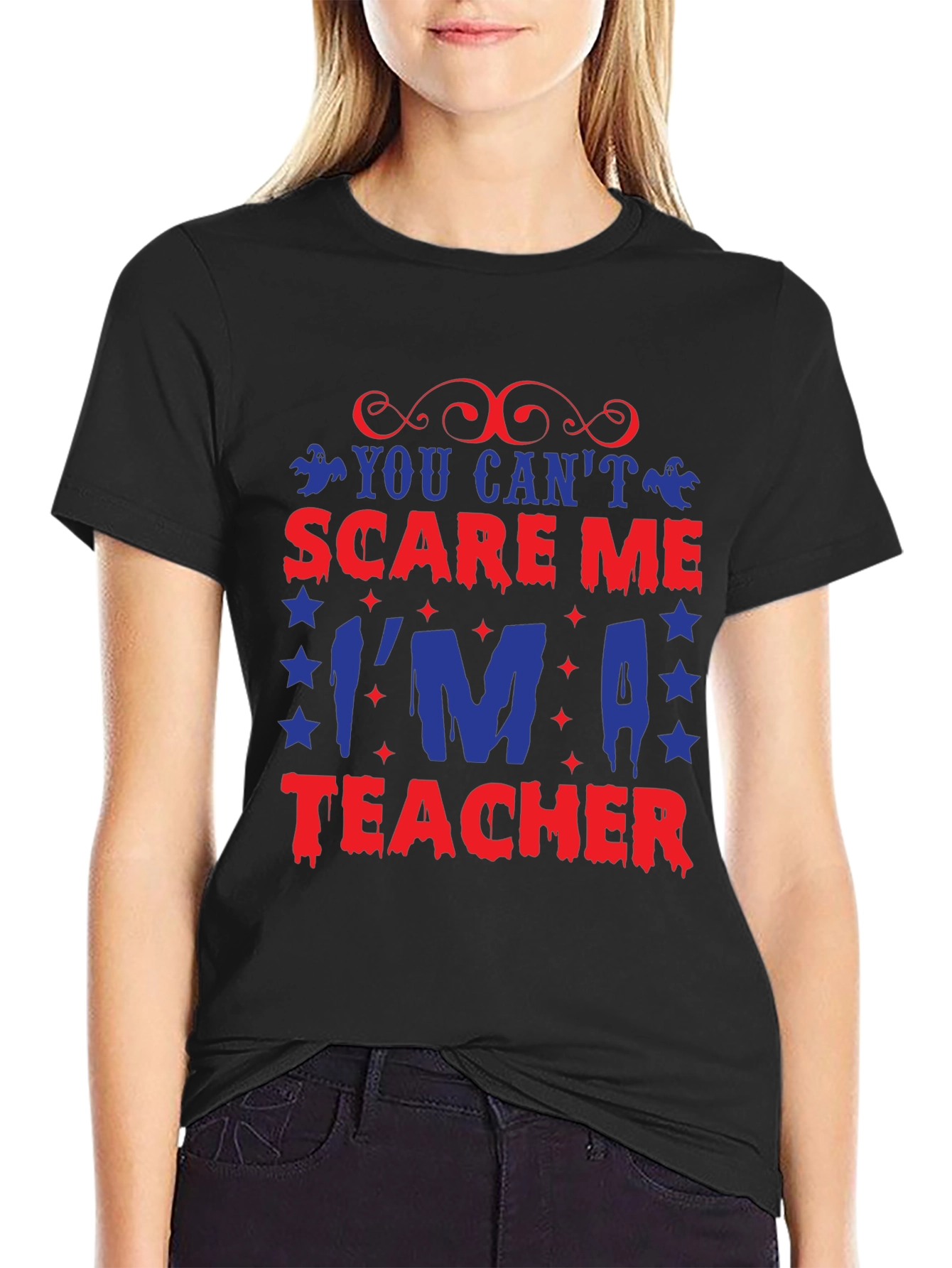 Scare Me Teacher Graphic Tee - Halloween T-Shirt