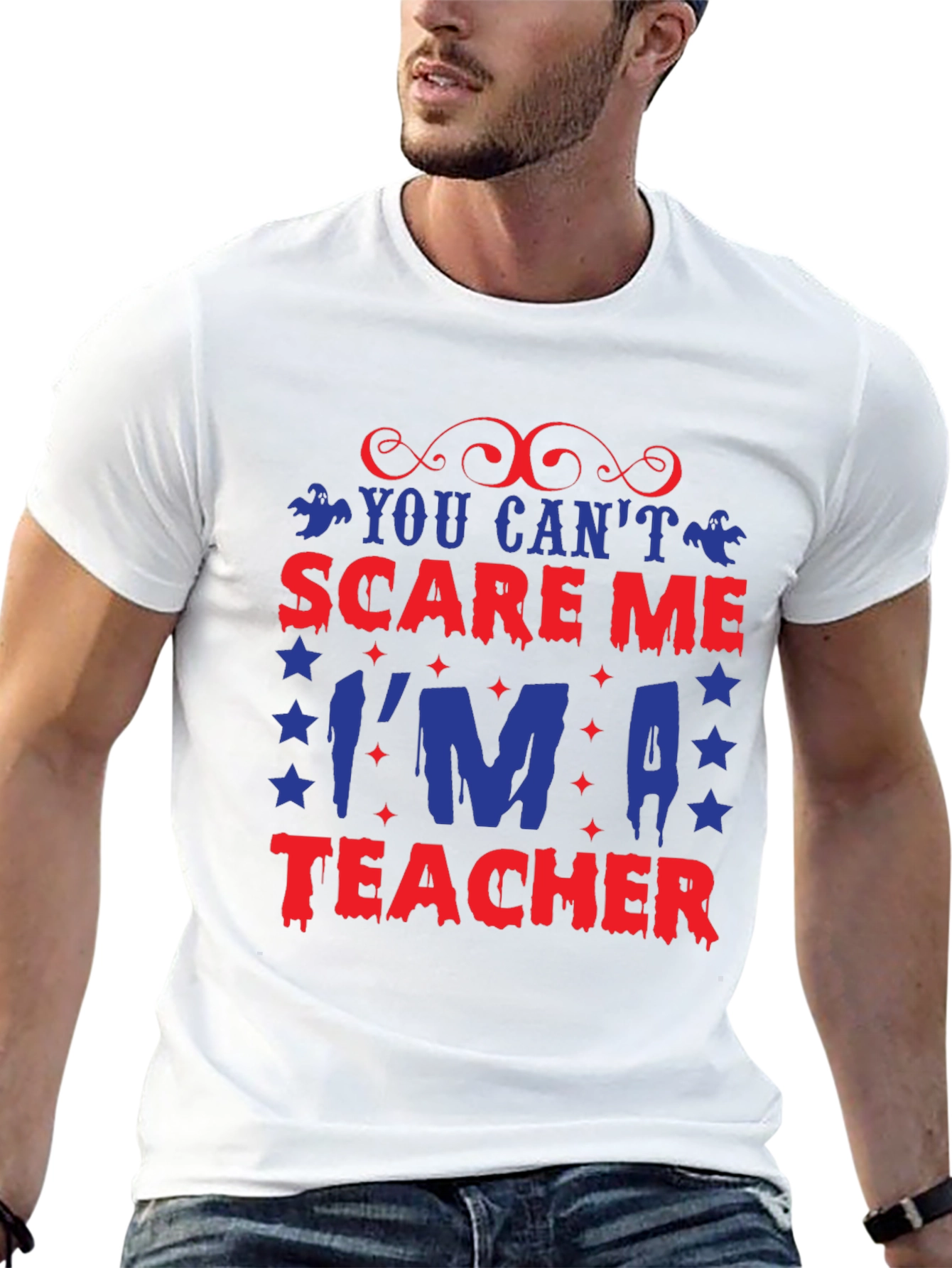 Scare Me Teacher Graphic Tee - Halloween T-Shirt