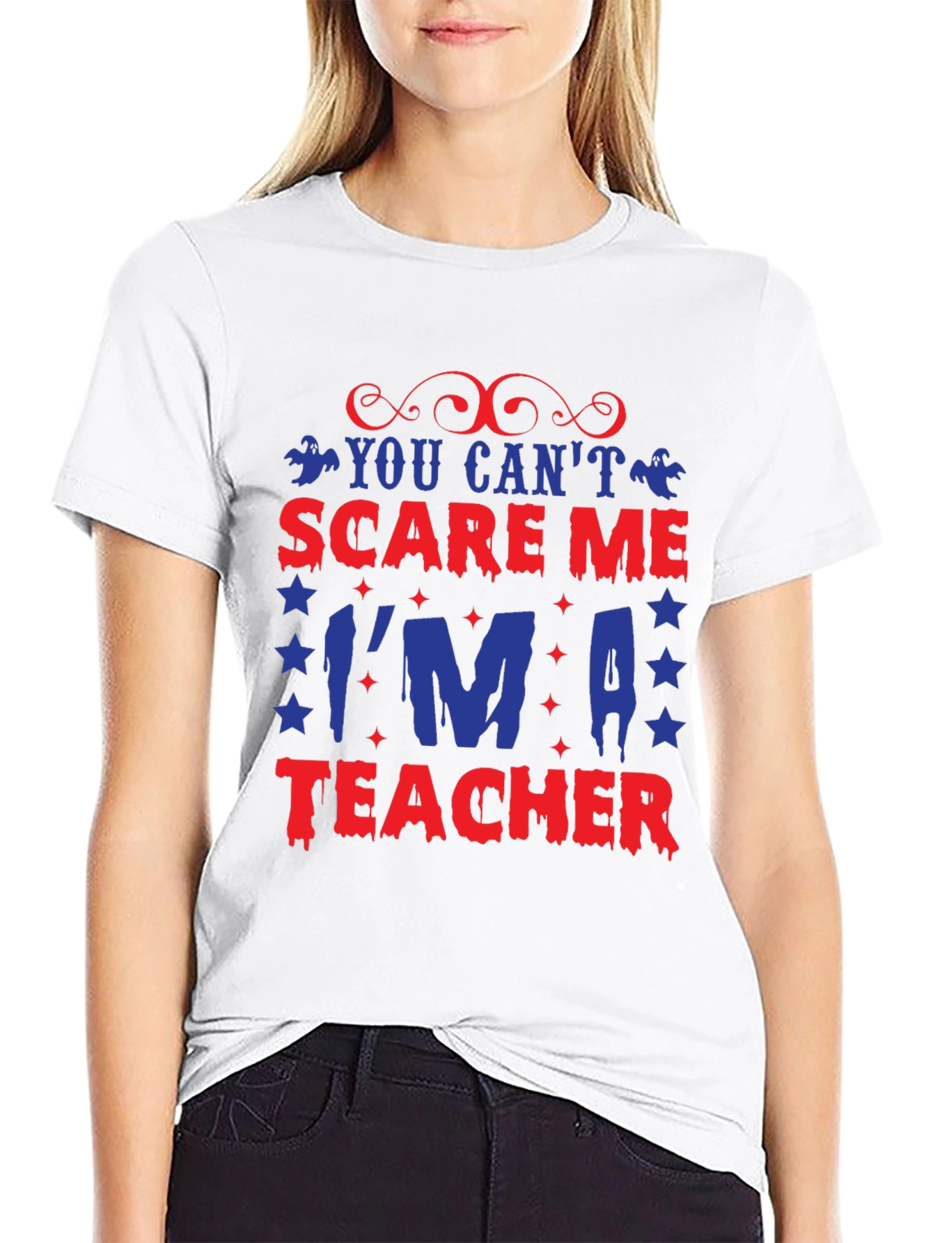 Scare Me Teacher Graphic Tee - Halloween T-Shirt