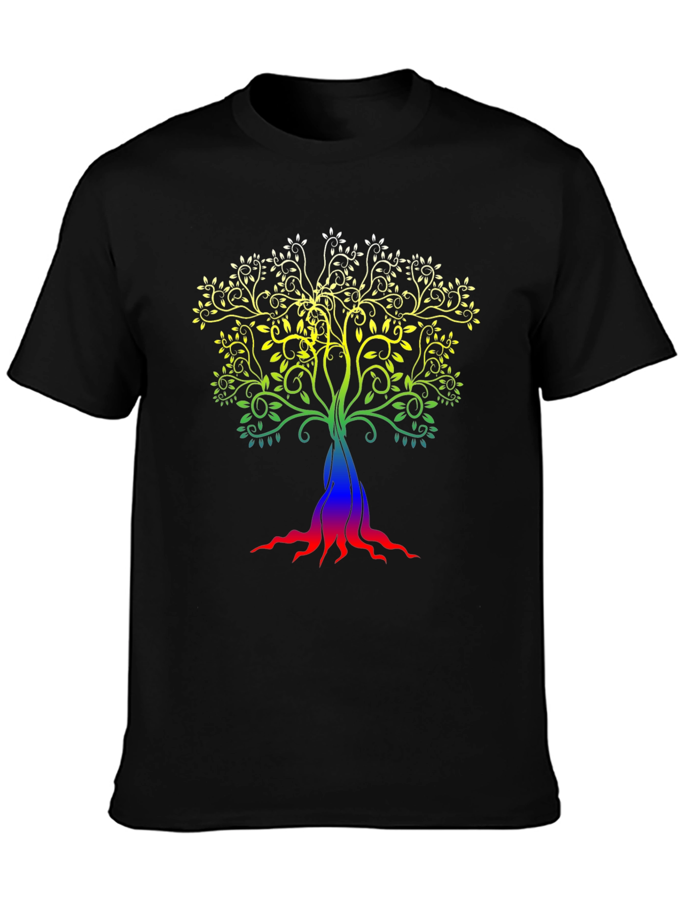 Rainbow Tree of Life Black T-Shirt