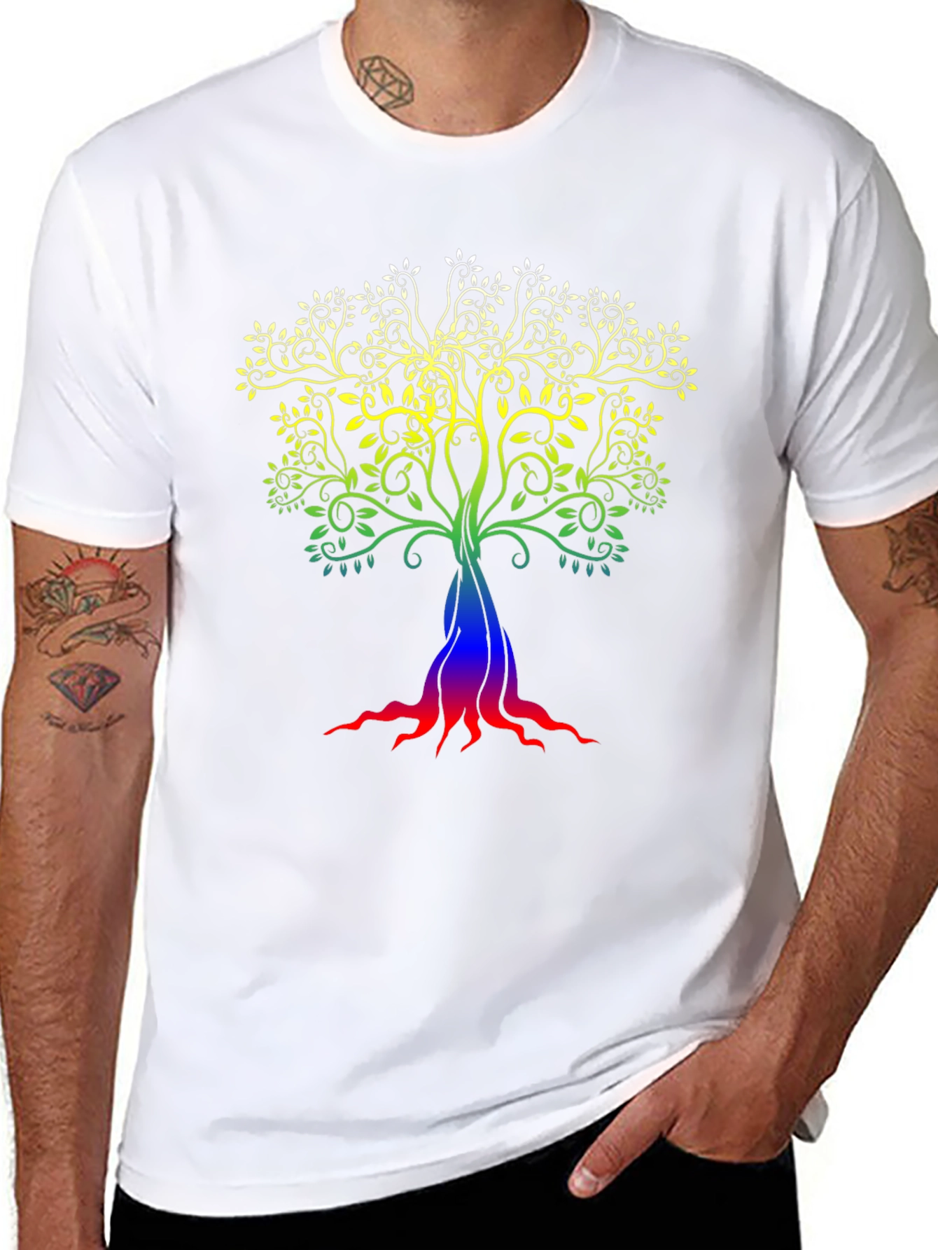 Rainbow Tree of Life Black T-Shirt
