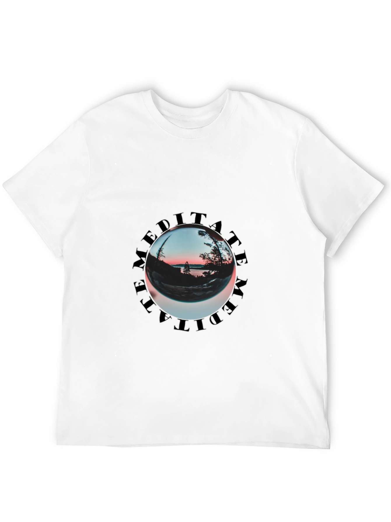 Meditate Graphic Print Black T-Shirt