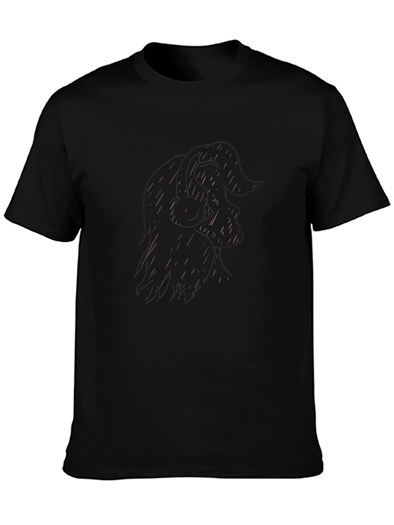 Silhouette Headphones Graphic T-Shirt - Black