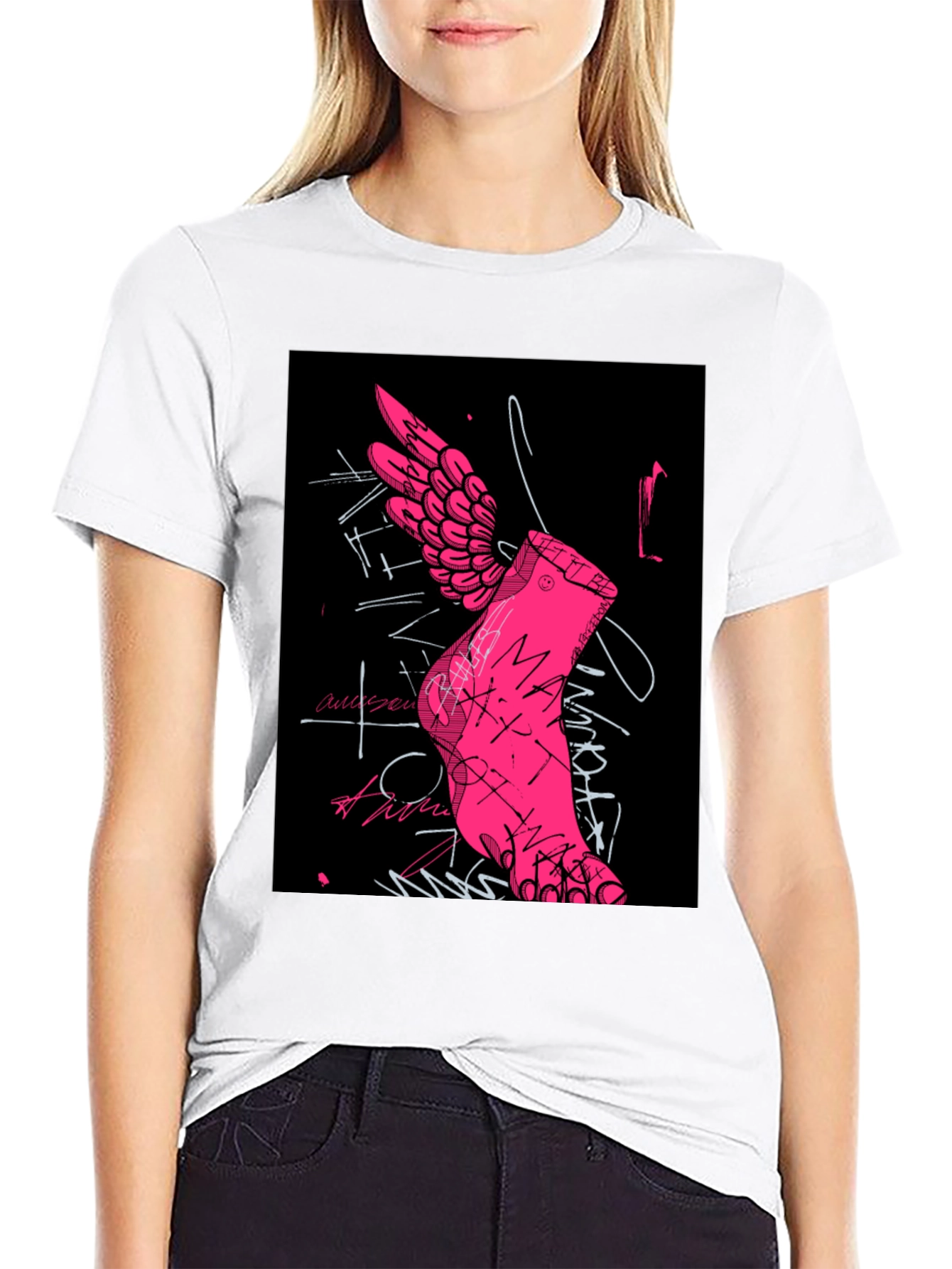 Winged Foot Graphic Tee - Unique Design